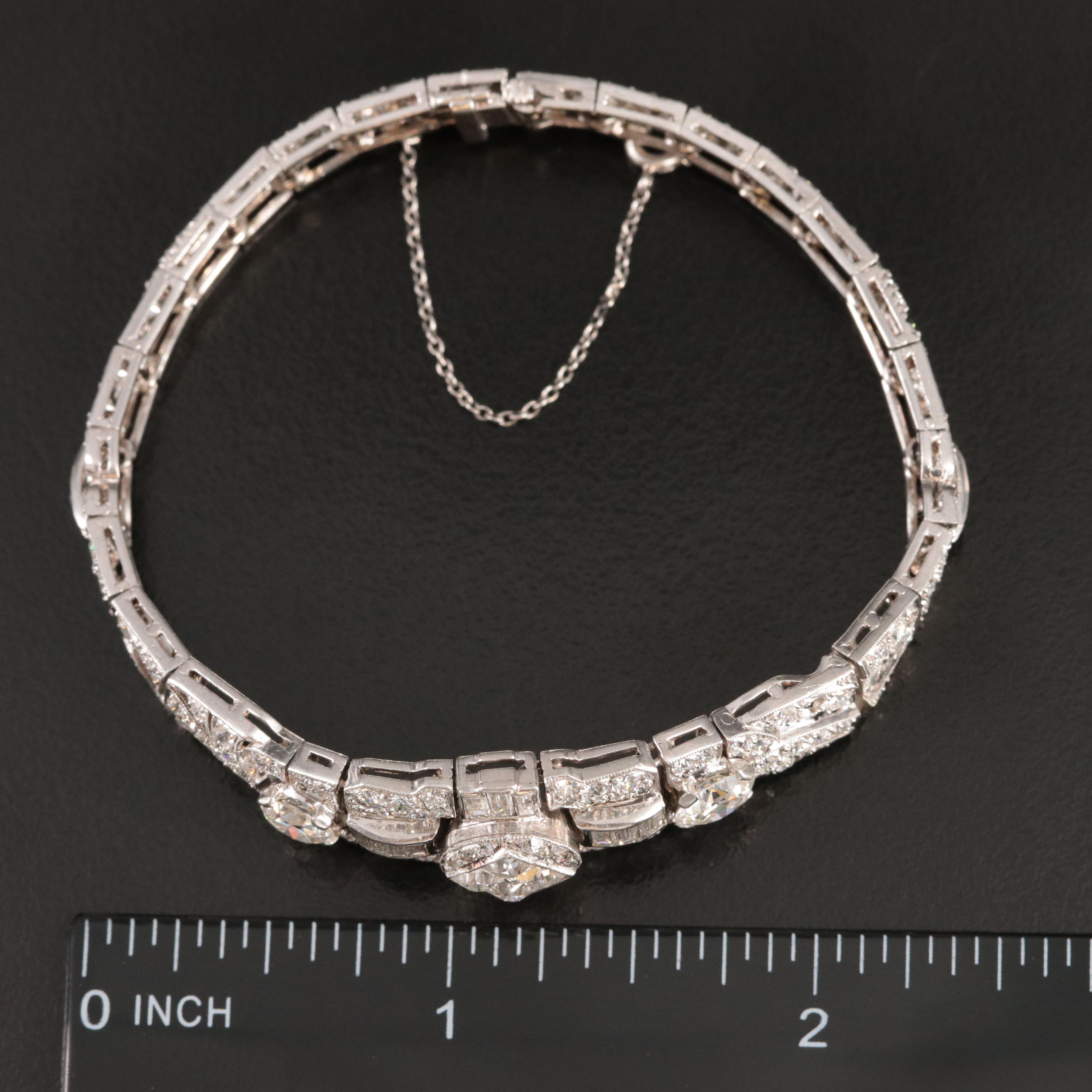 Art Deco Platinum 8.78 CTW Diamond Bracelet