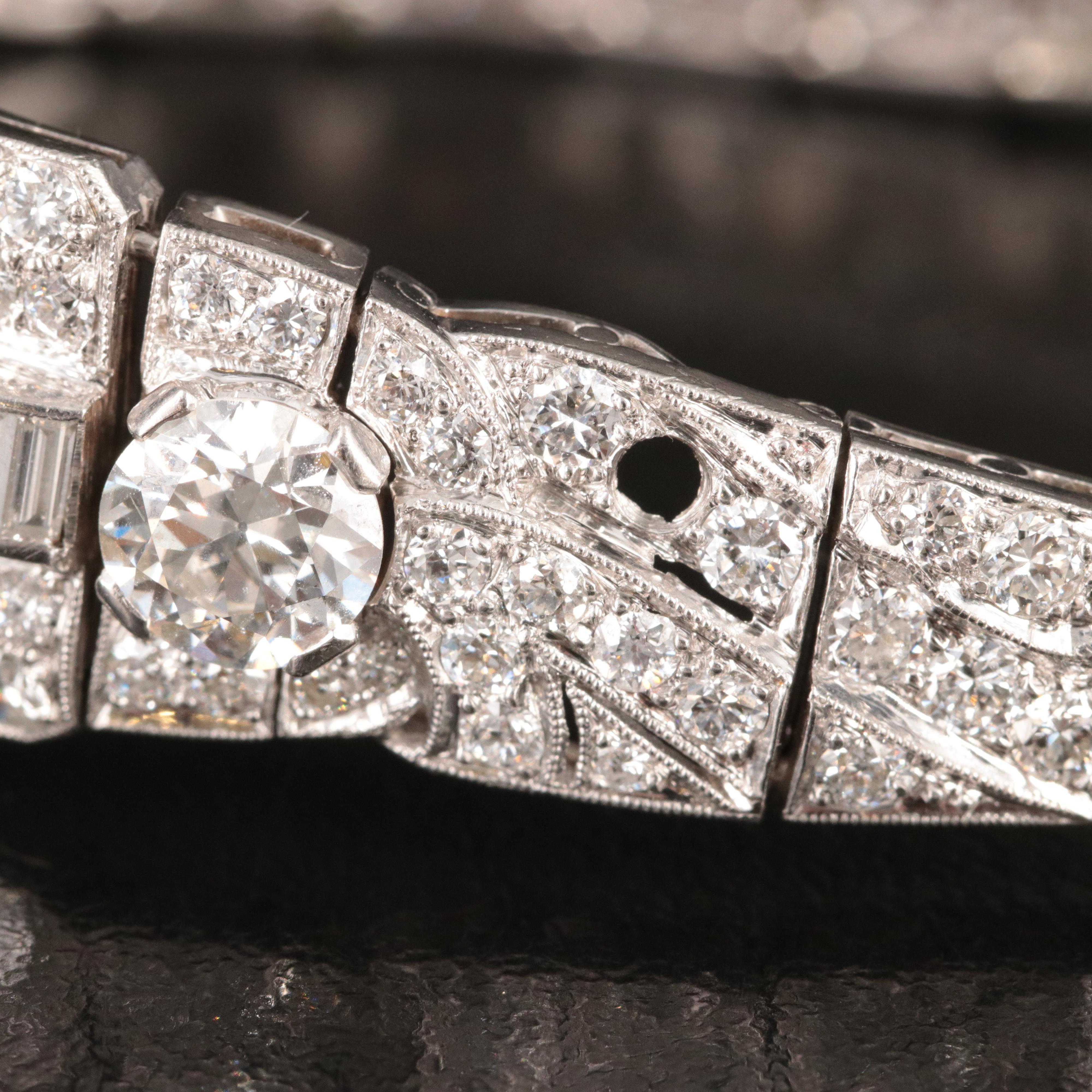 Art Deco Platinum 8.78 CTW Diamond Bracelet