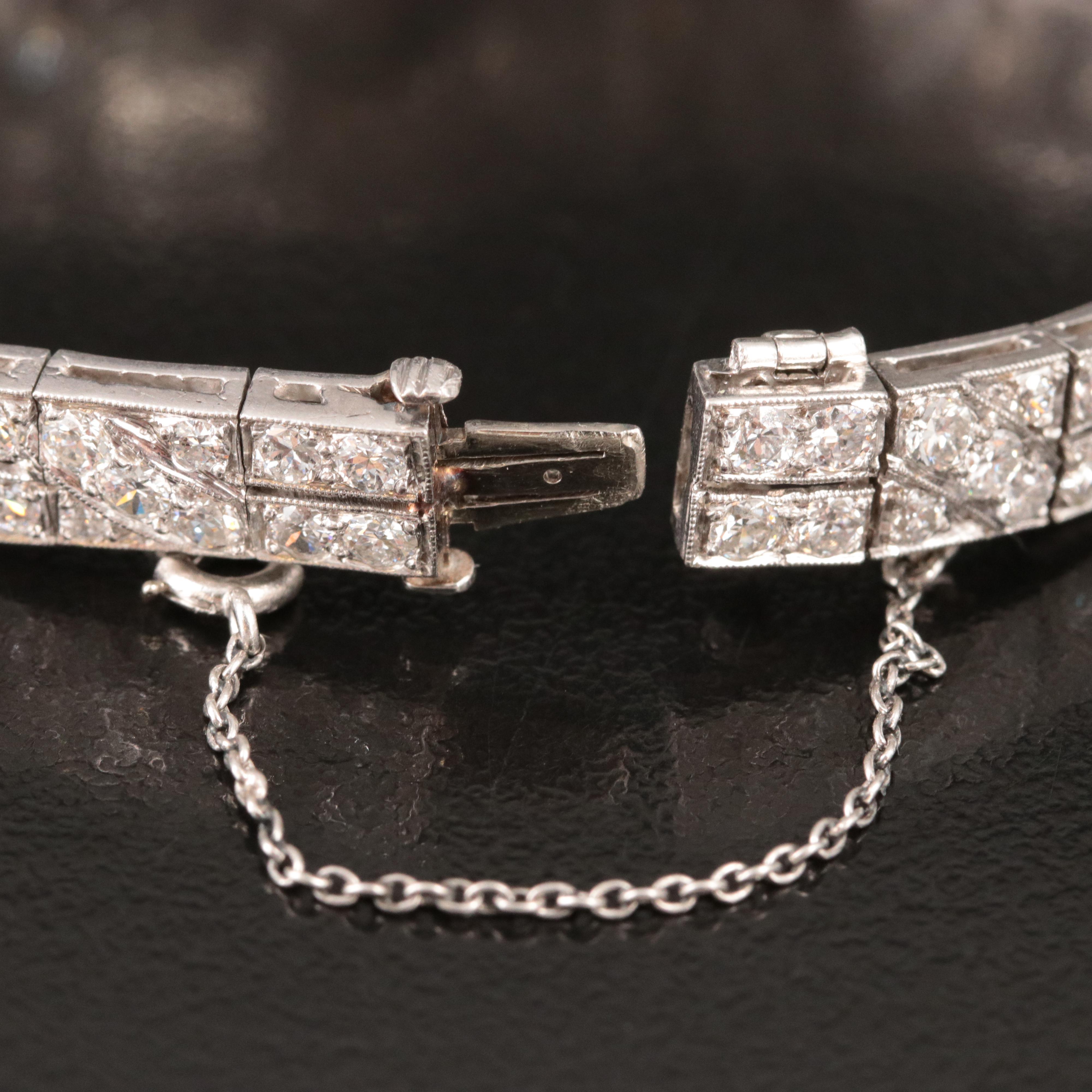 Art Deco Platinum 8.78 CTW Diamond Bracelet