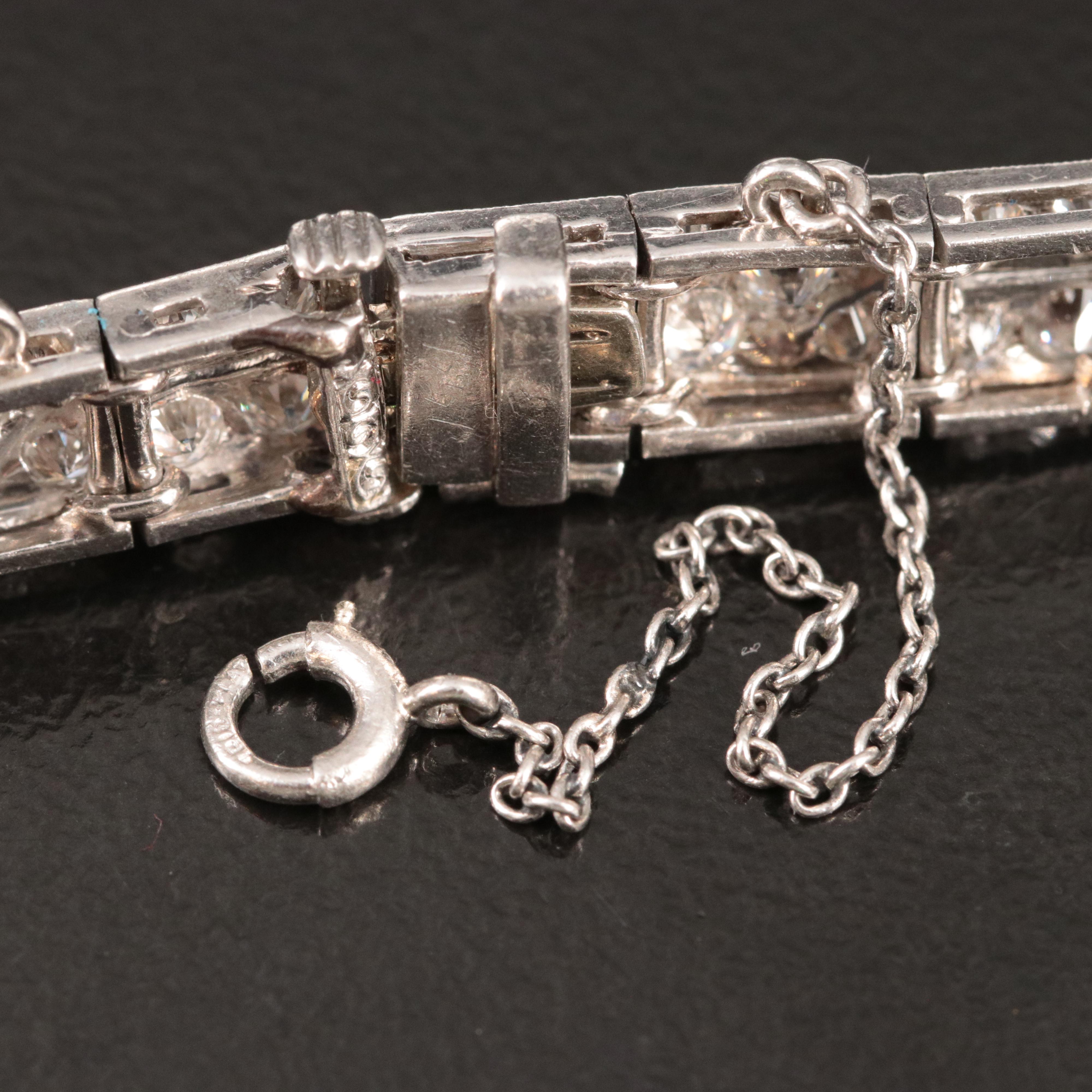 Art Deco Platinum 8.78 CTW Diamond Bracelet