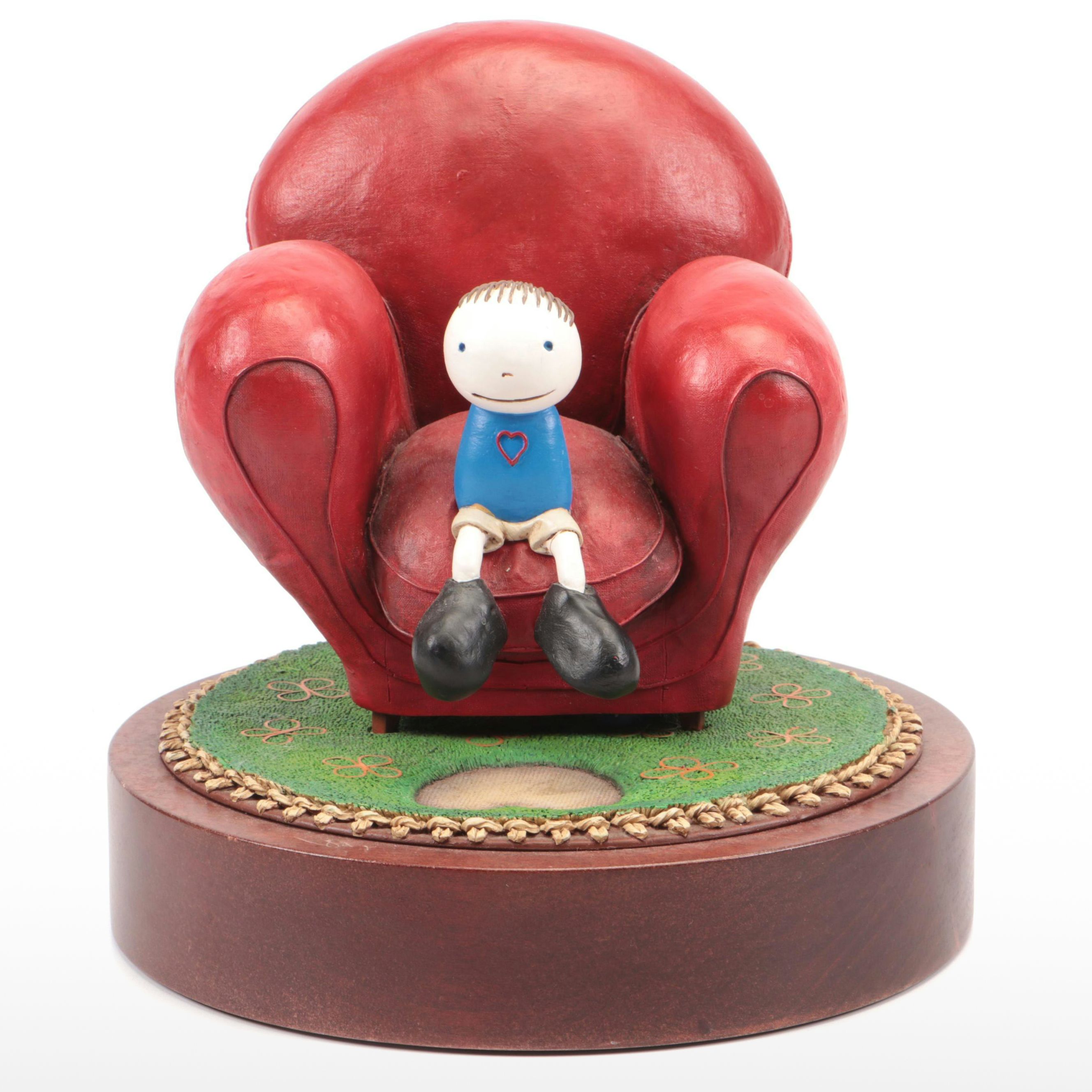 MacKenzie Thorpe Resin Sculpture "Love Seated"