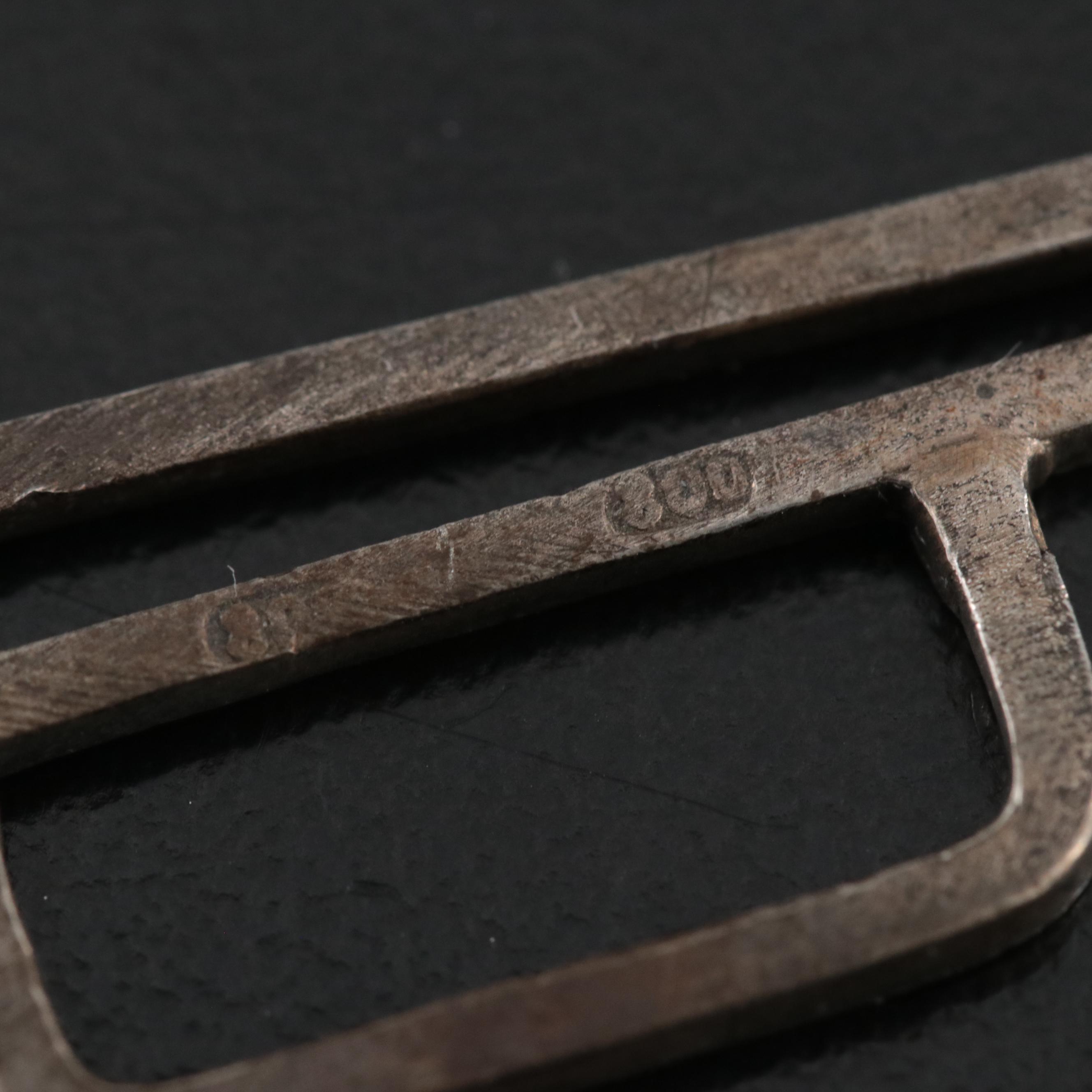 Art Nouveau 800 Silver Figural Belt Buckle