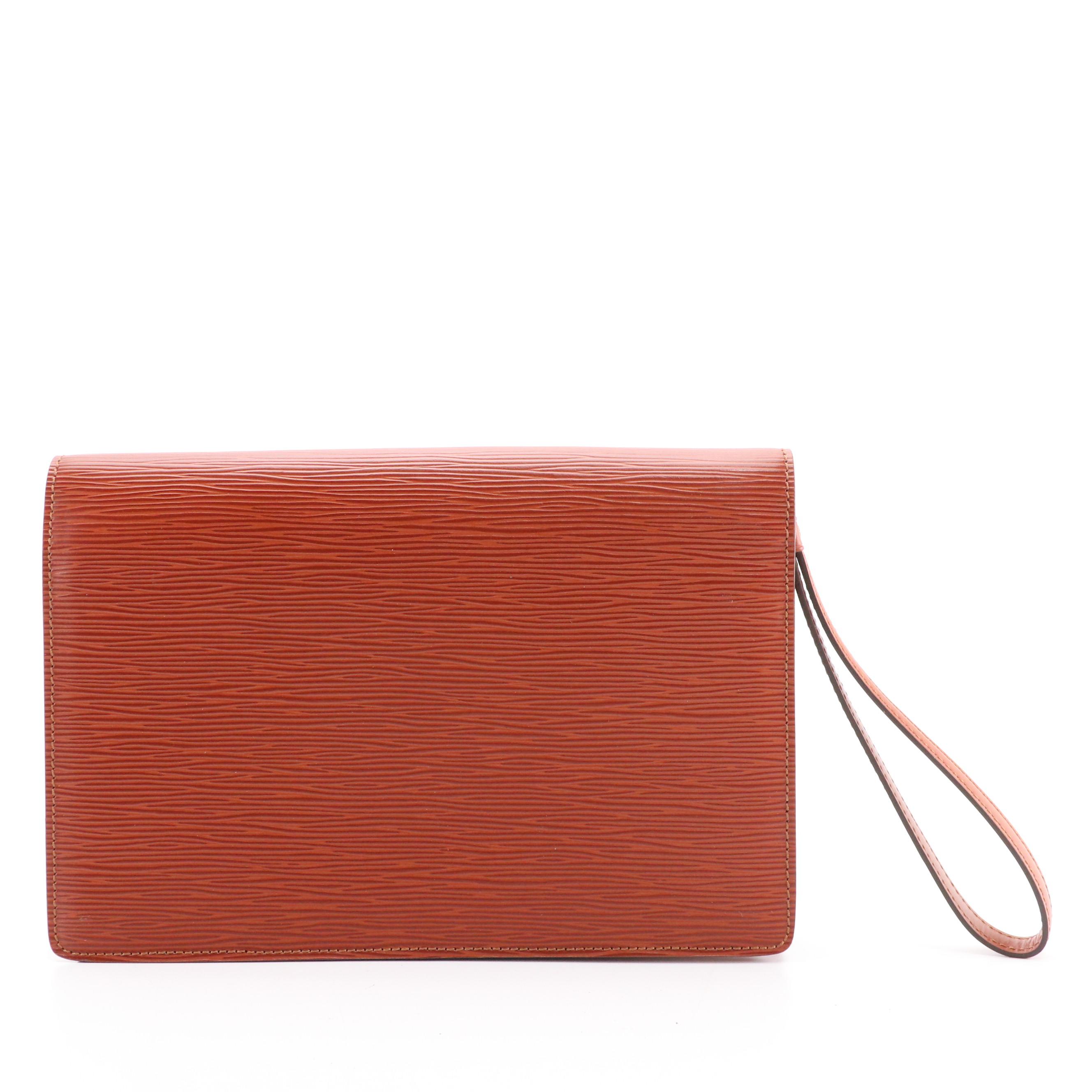 Louis Vuitton Sellier Dragonne Clutch in Kenyan Fawn Epi and Smooth Leather