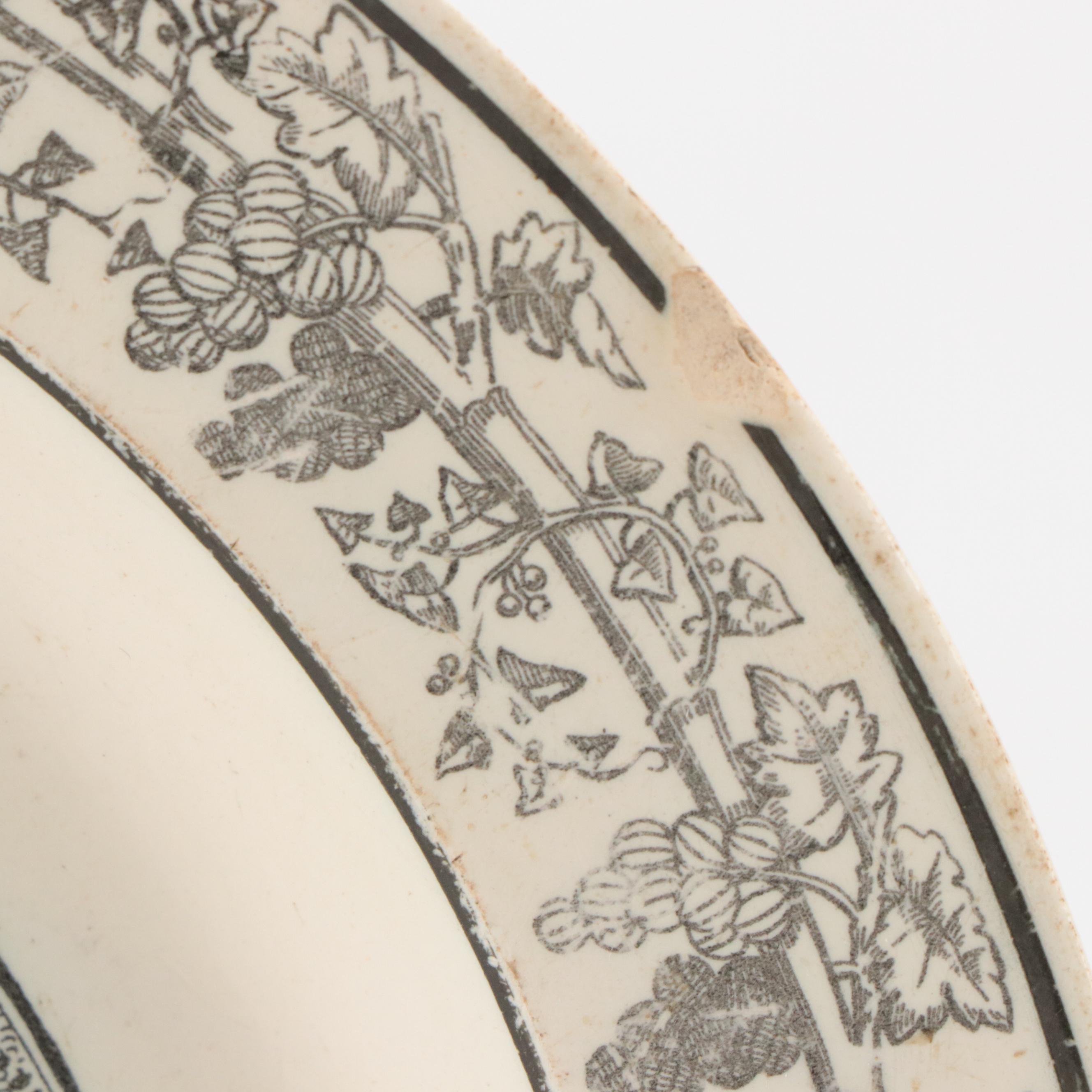 Coquerel and Legros d'Anisy Creil Faience Grisaille Transfer Plates