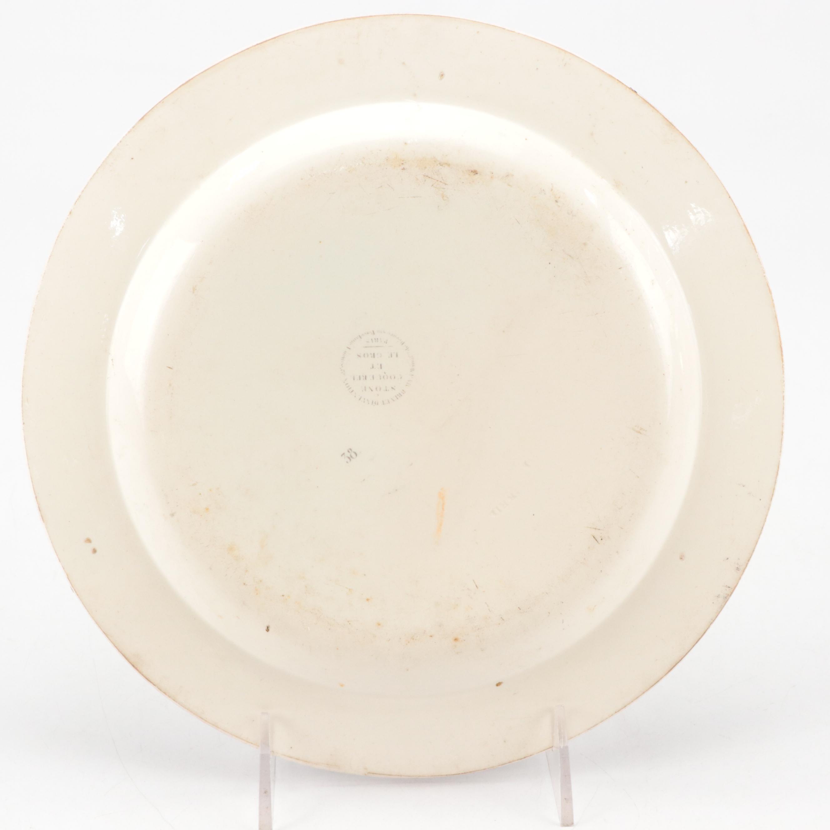 Coquerel and Legros d'Anisy Creil Faience Grisaille Transfer Plates