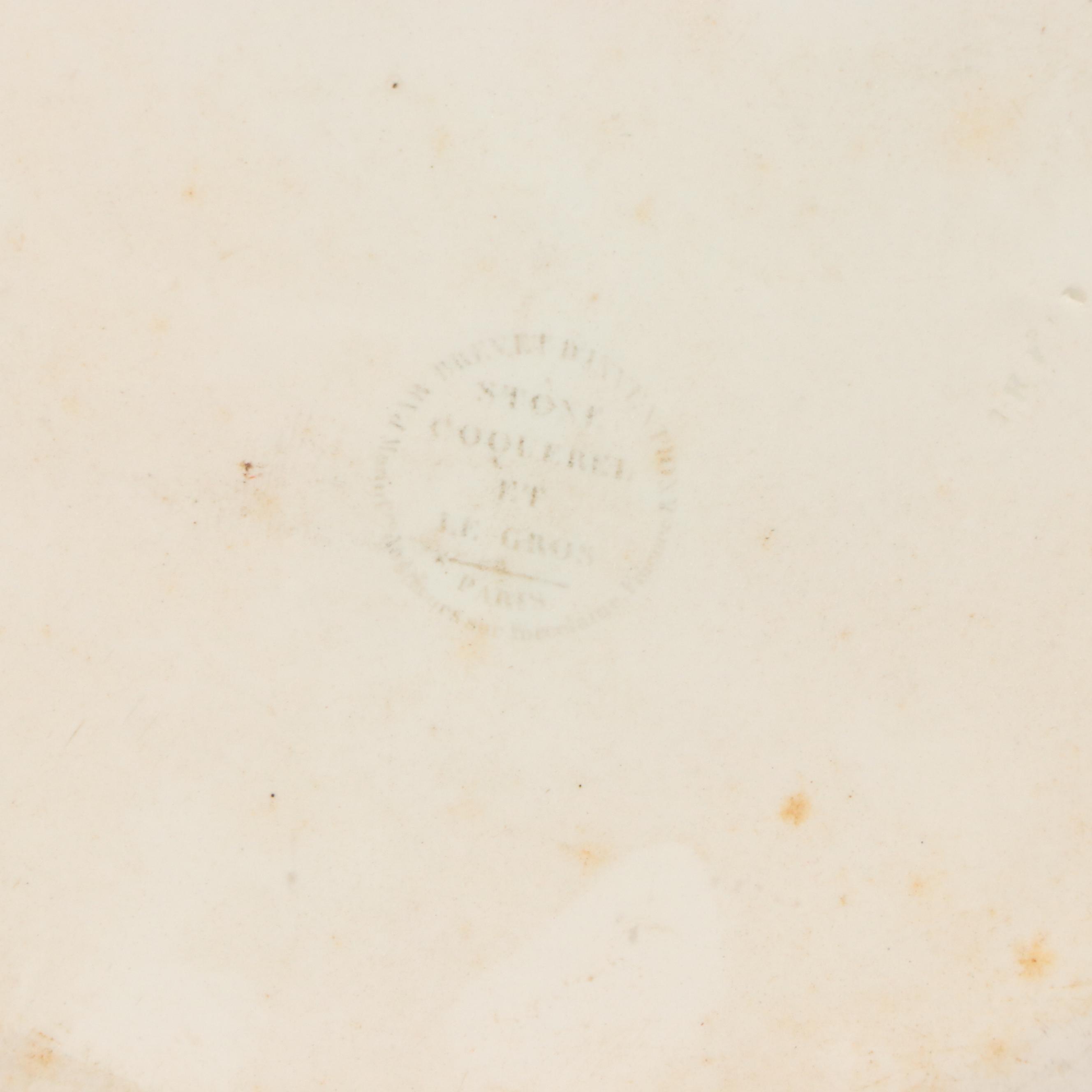 Coquerel and Legros d'Anisy Creil Faience Grisaille Transfer Plates