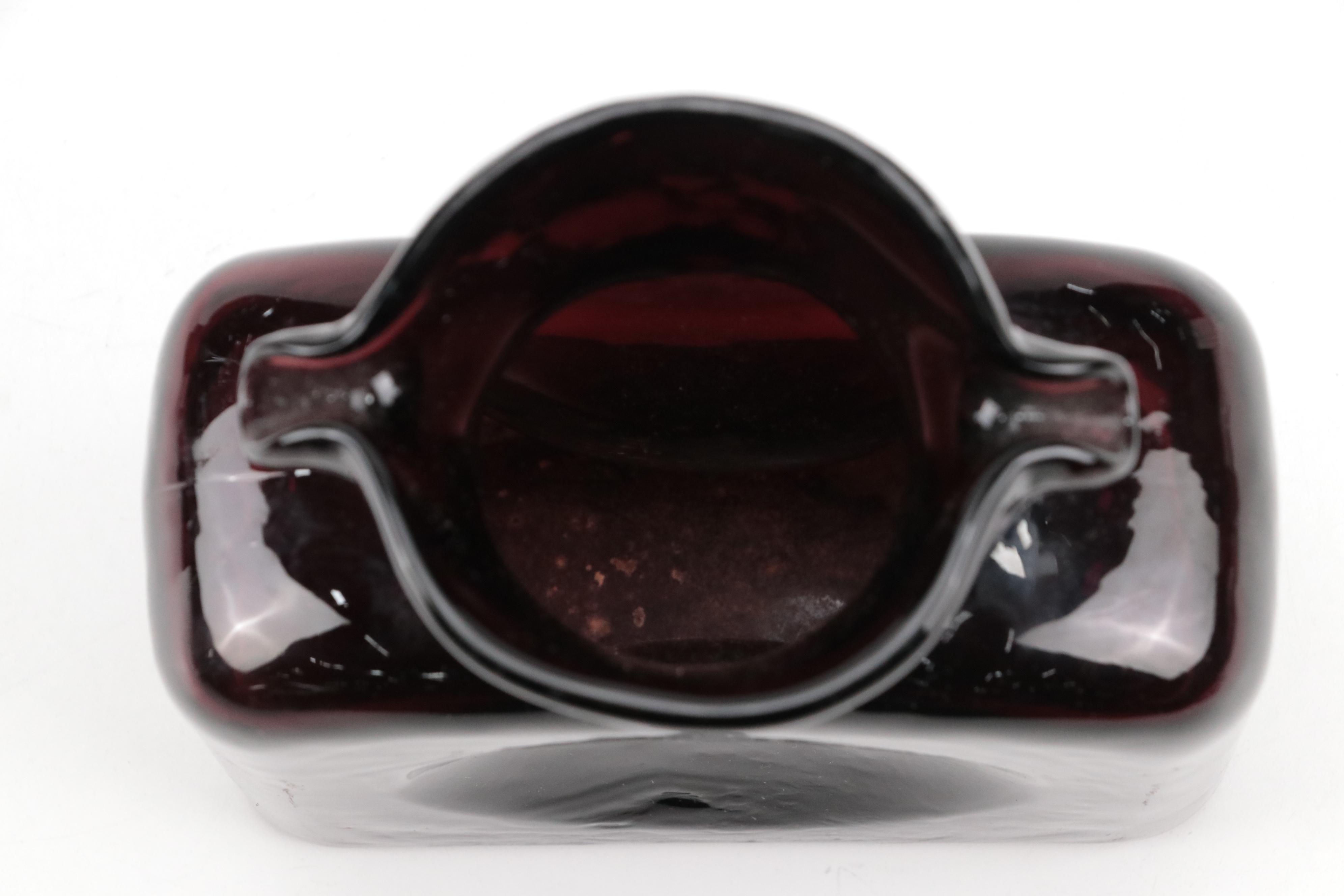 Cambridge Glass "Harlequin Amethyst" Flat Tumblers with Blenko Glass Pitcher