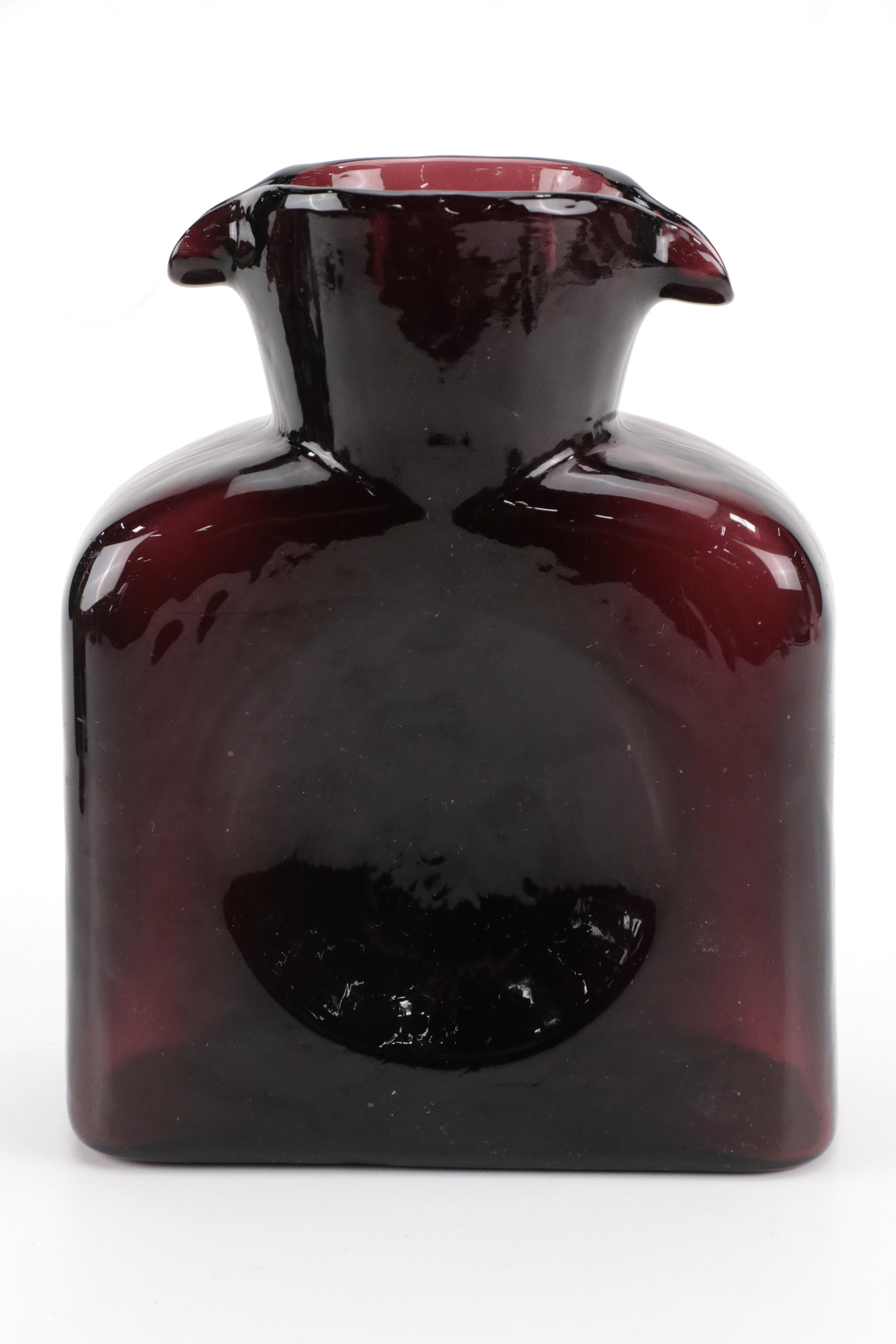 Cambridge Glass "Harlequin Amethyst" Flat Tumblers with Blenko Glass Pitcher