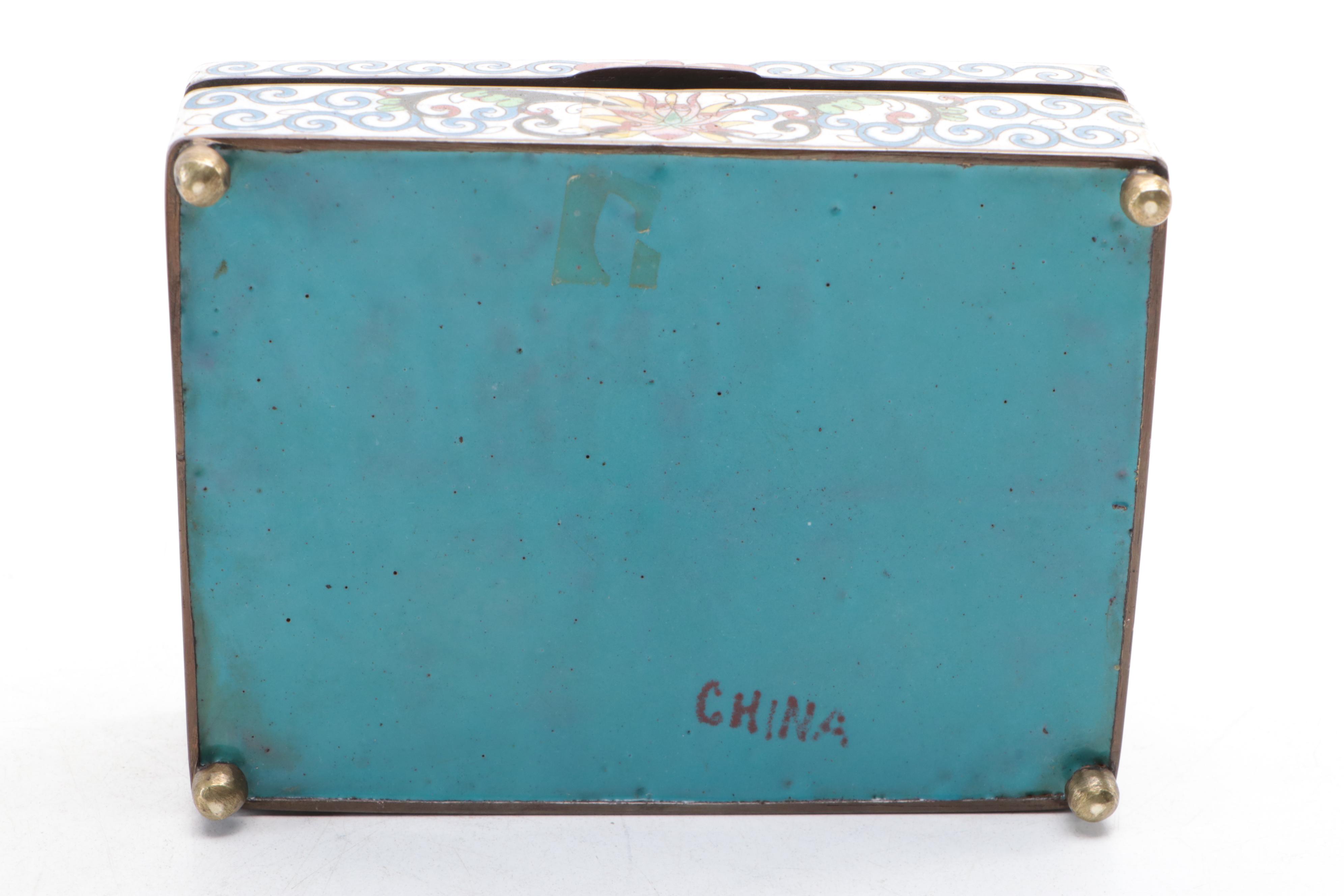 Chinese Cloisonné Divided Lidded Box with More Enamel and Metal Lidded Boxes