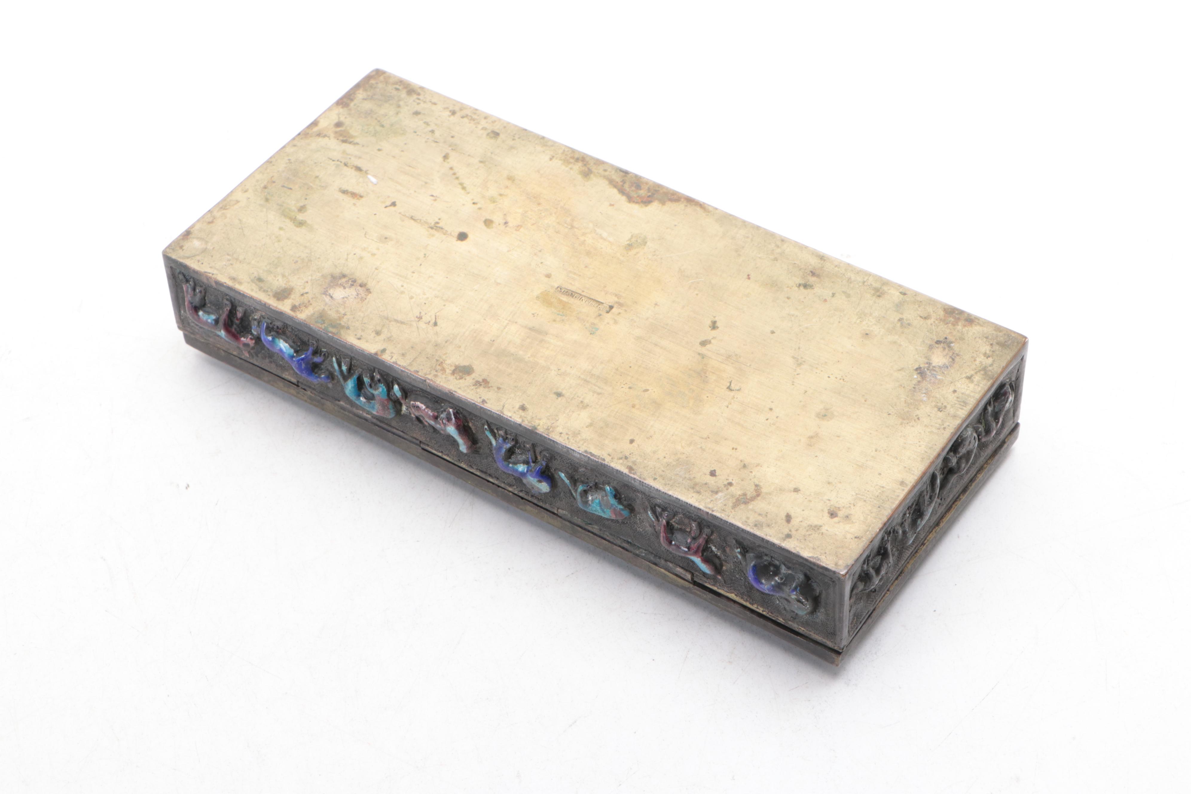 Chinese Cloisonné Divided Lidded Box with More Enamel and Metal Lidded Boxes