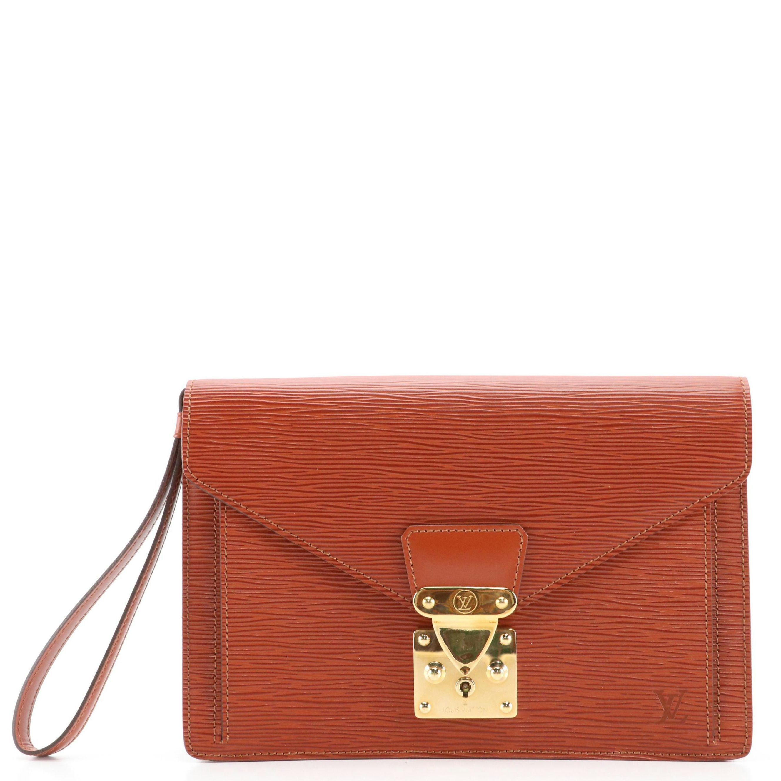Louis Vuitton Sellier Dragonne Clutch in Kenyan Fawn Epi and Smooth Leather