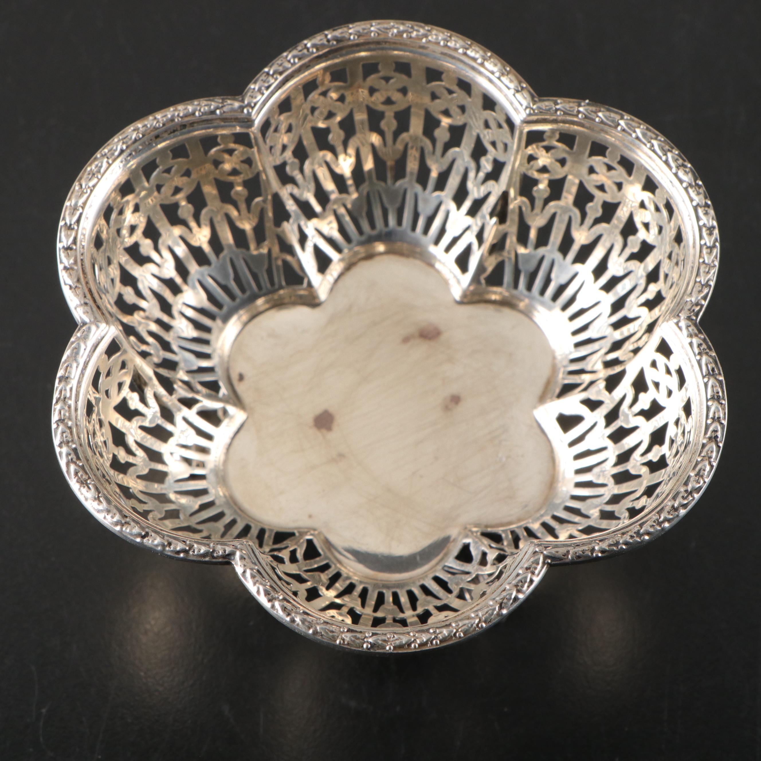 English Mappin & Web Sterling Silver Reticulated Dish with Other Sterling Dishes