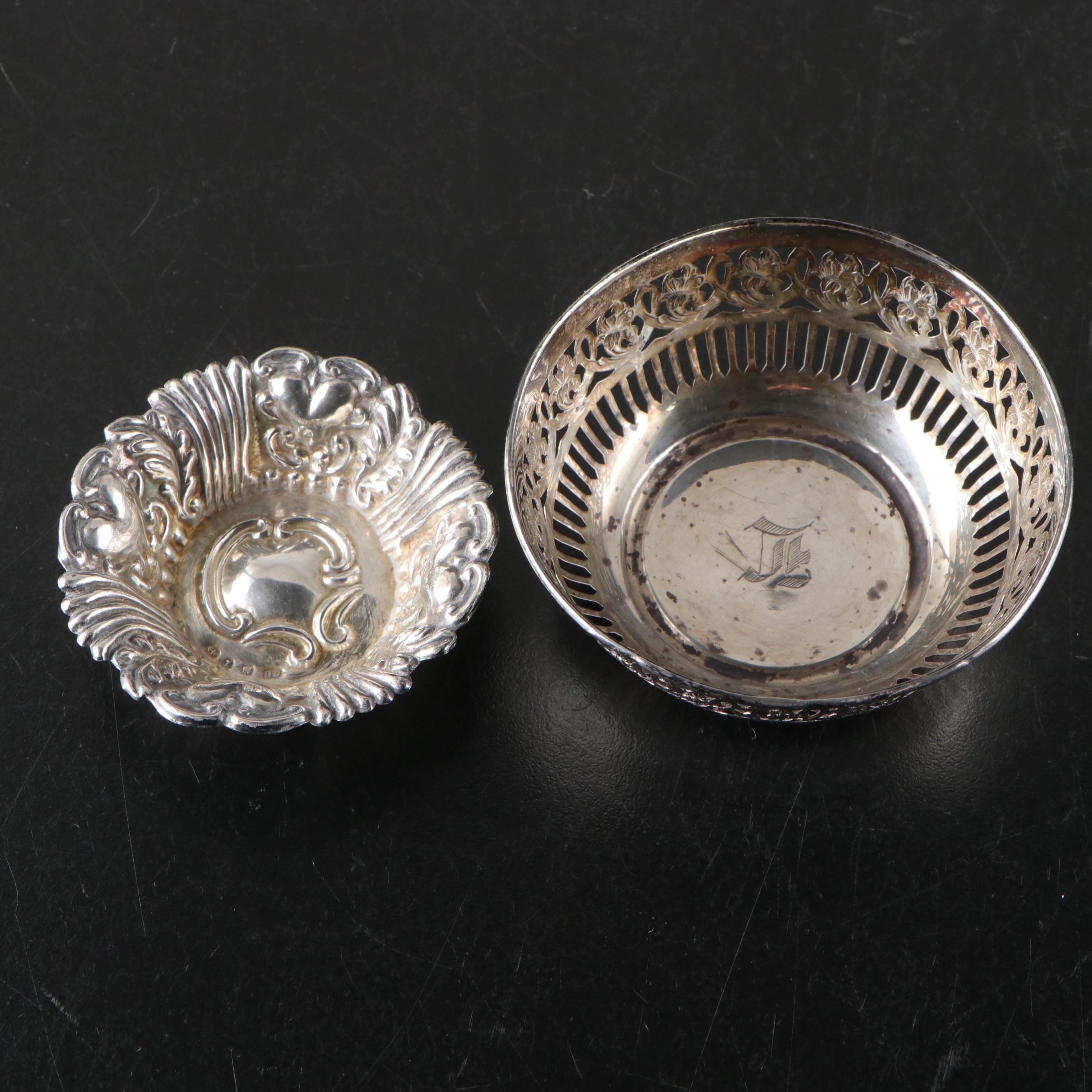 English Mappin & Web Sterling Silver Reticulated Dish with Other Sterling Dishes