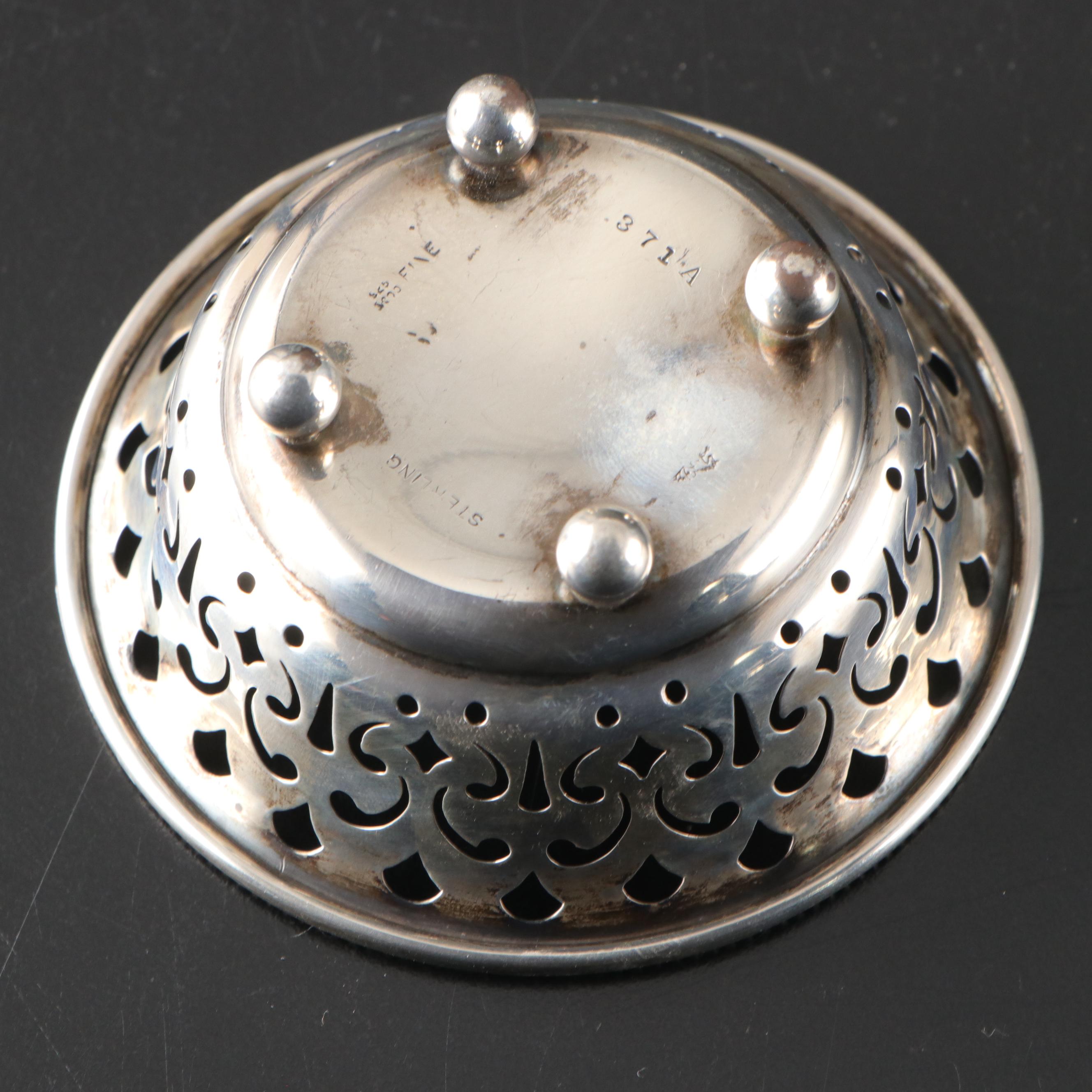 English Mappin & Web Sterling Silver Reticulated Dish with Other Sterling Dishes
