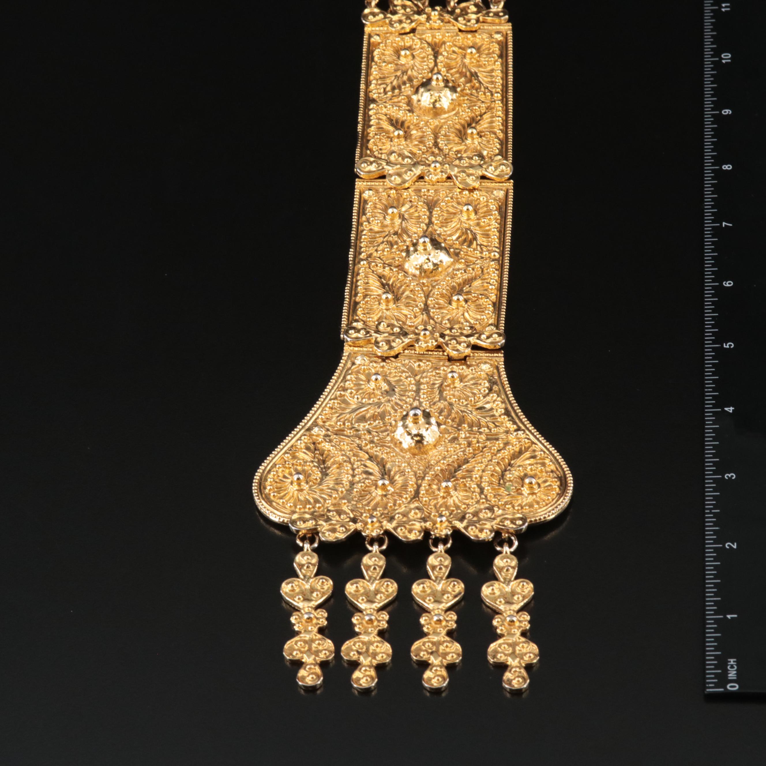 Judith Leiber Necklace with Scroll Detail on Pendant