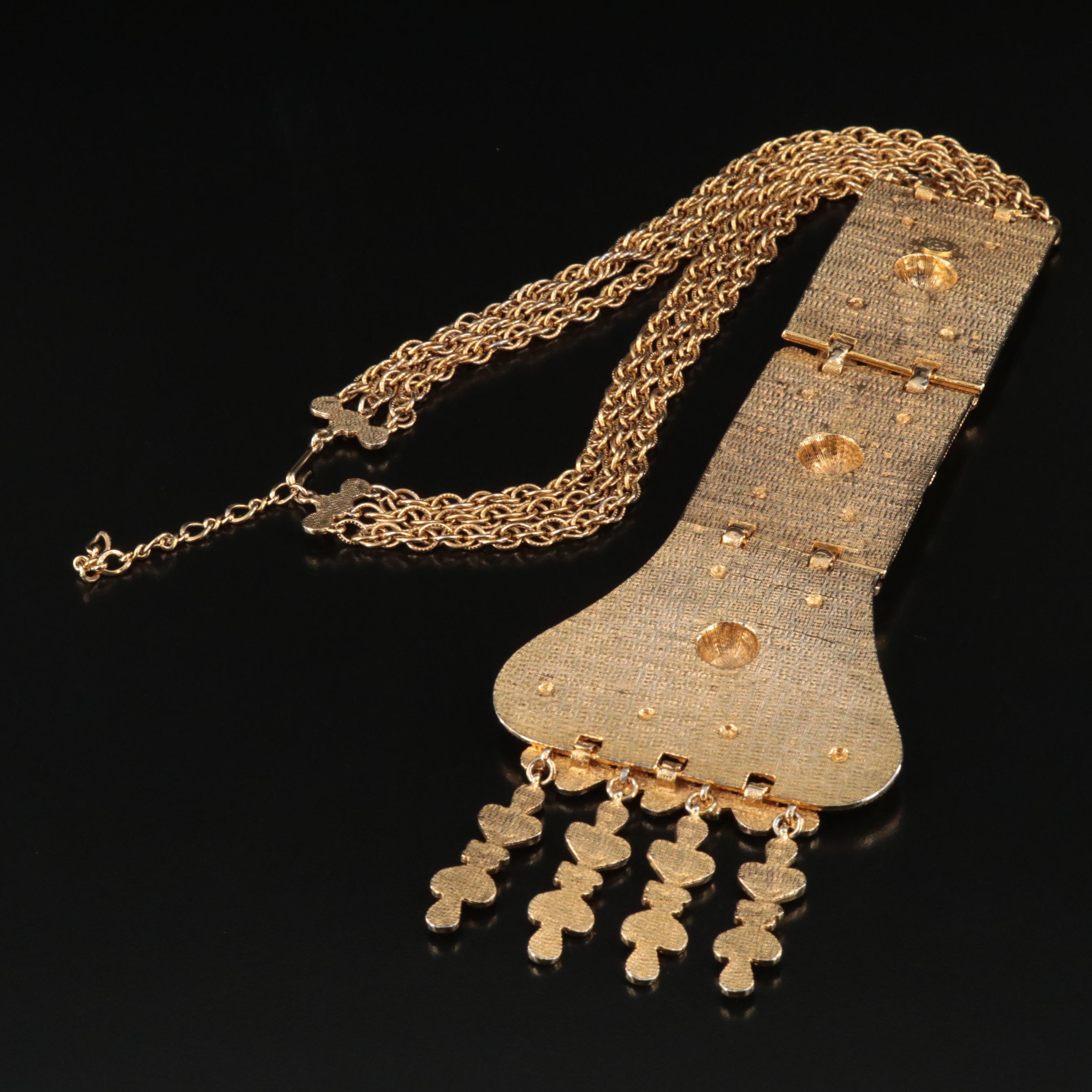 Judith Leiber Necklace with Scroll Detail on Pendant