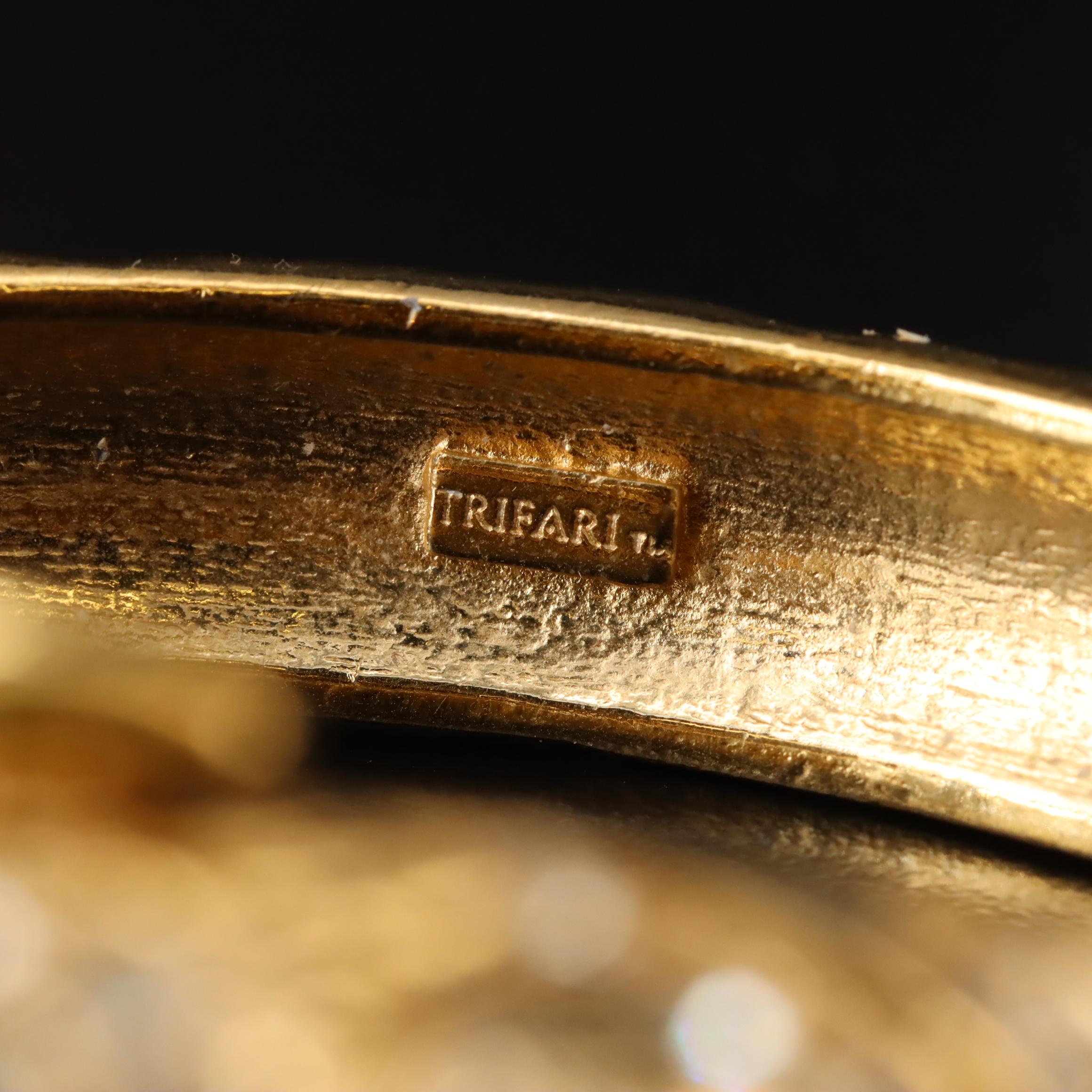 Rhinestone Clamper Bracelets Including Trifari