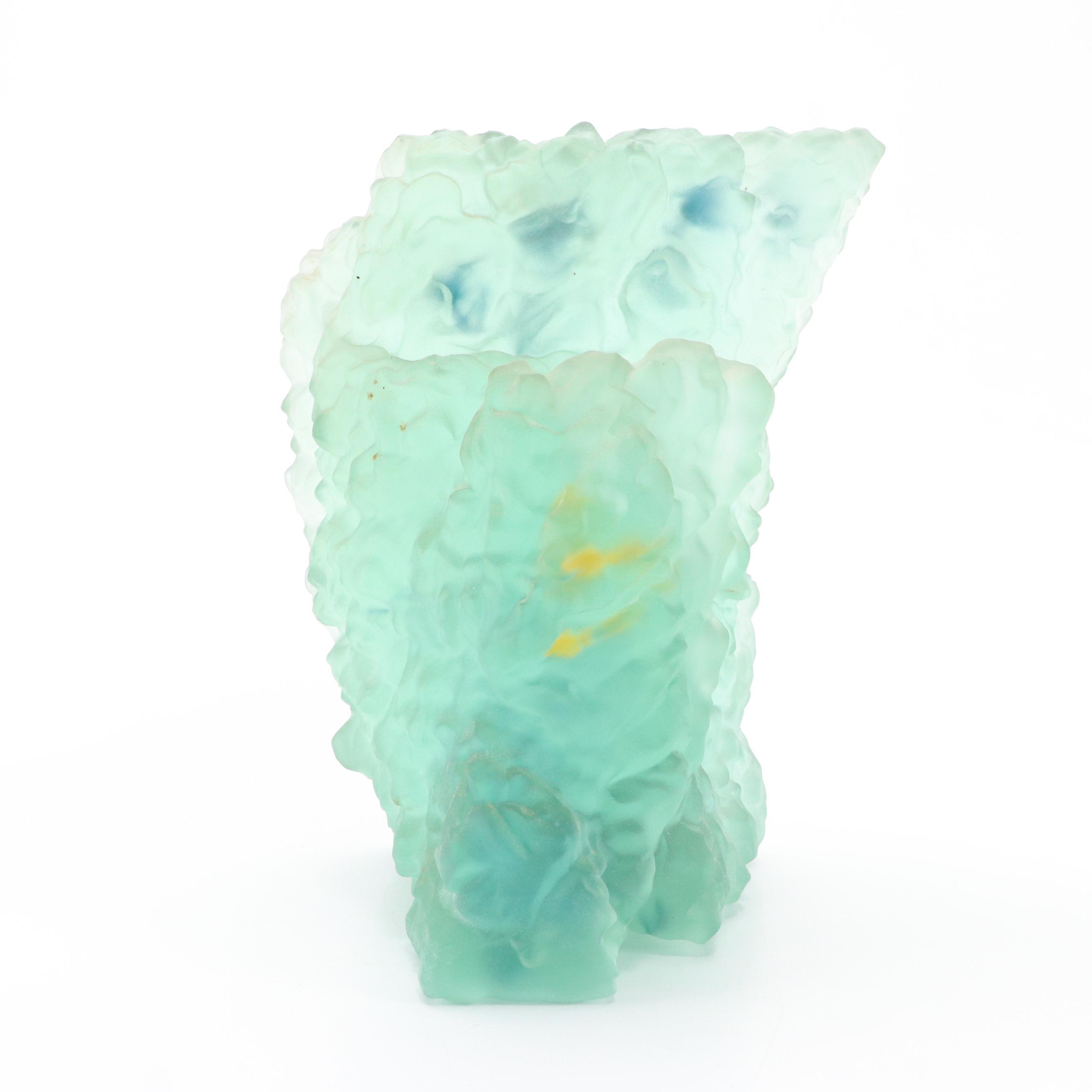 Yves Trucchi Glass Sculpture Aquarium of Swimming Fish, 2013