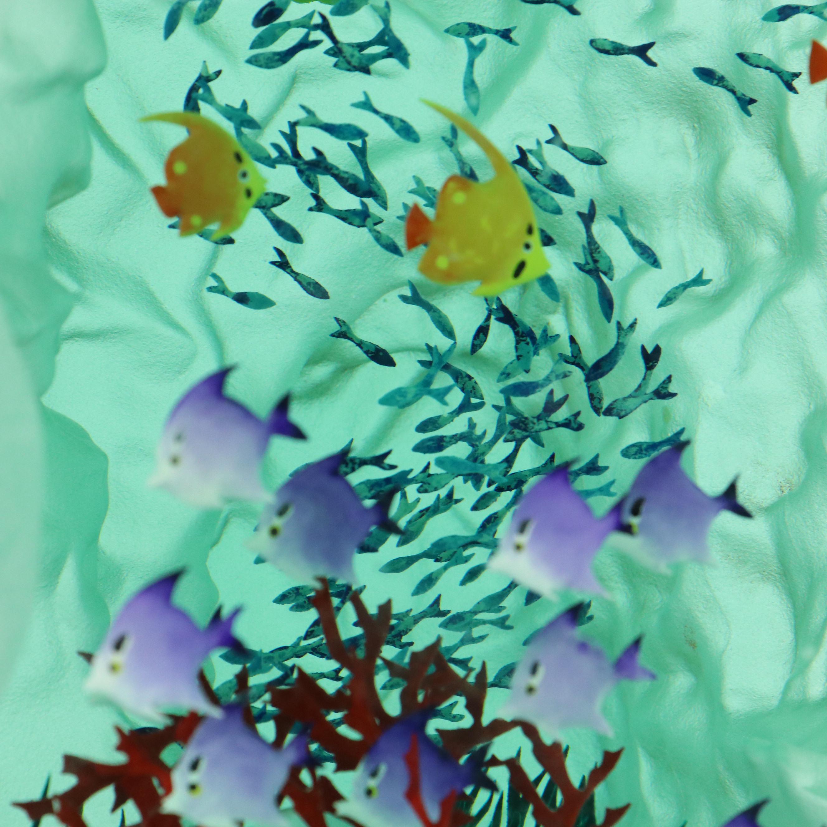 Yves Trucchi Glass Sculpture Aquarium of Swimming Fish, 2013