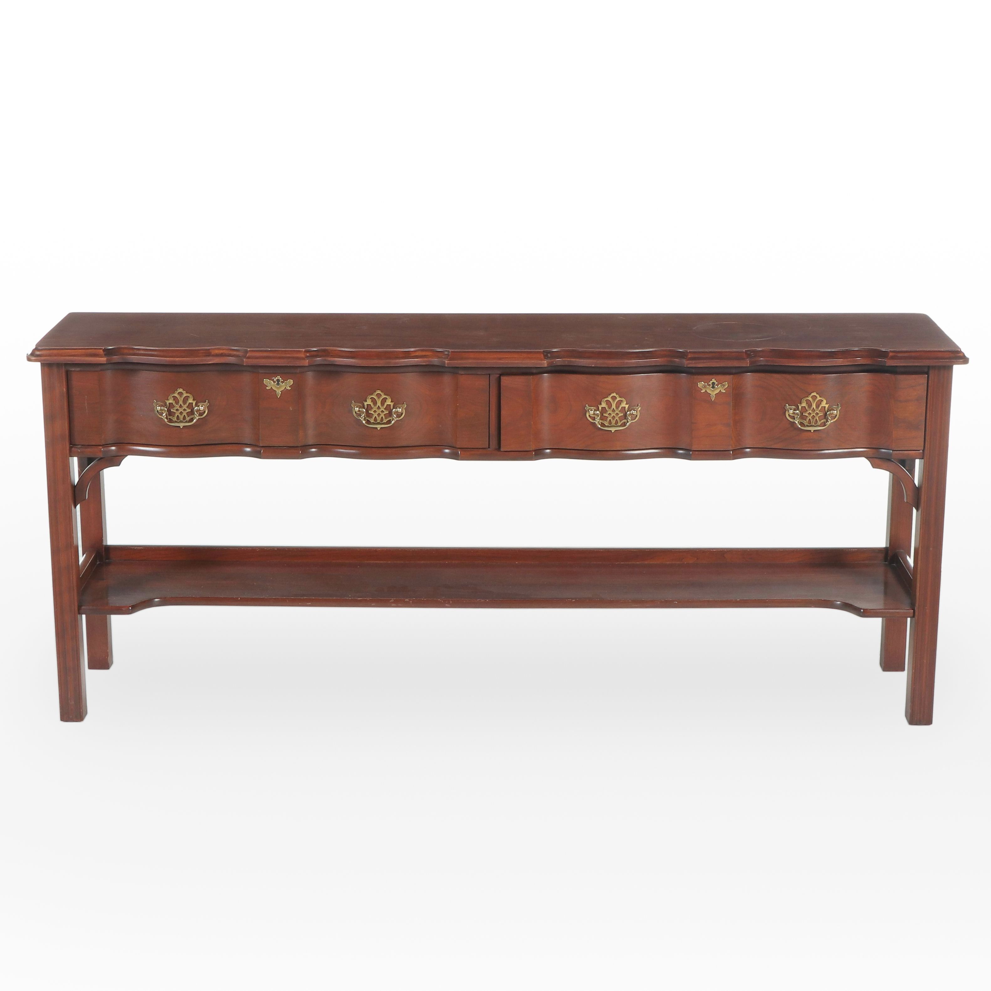 Harden Chippendale Style Cherrywood Serpentine-Front Console Table
