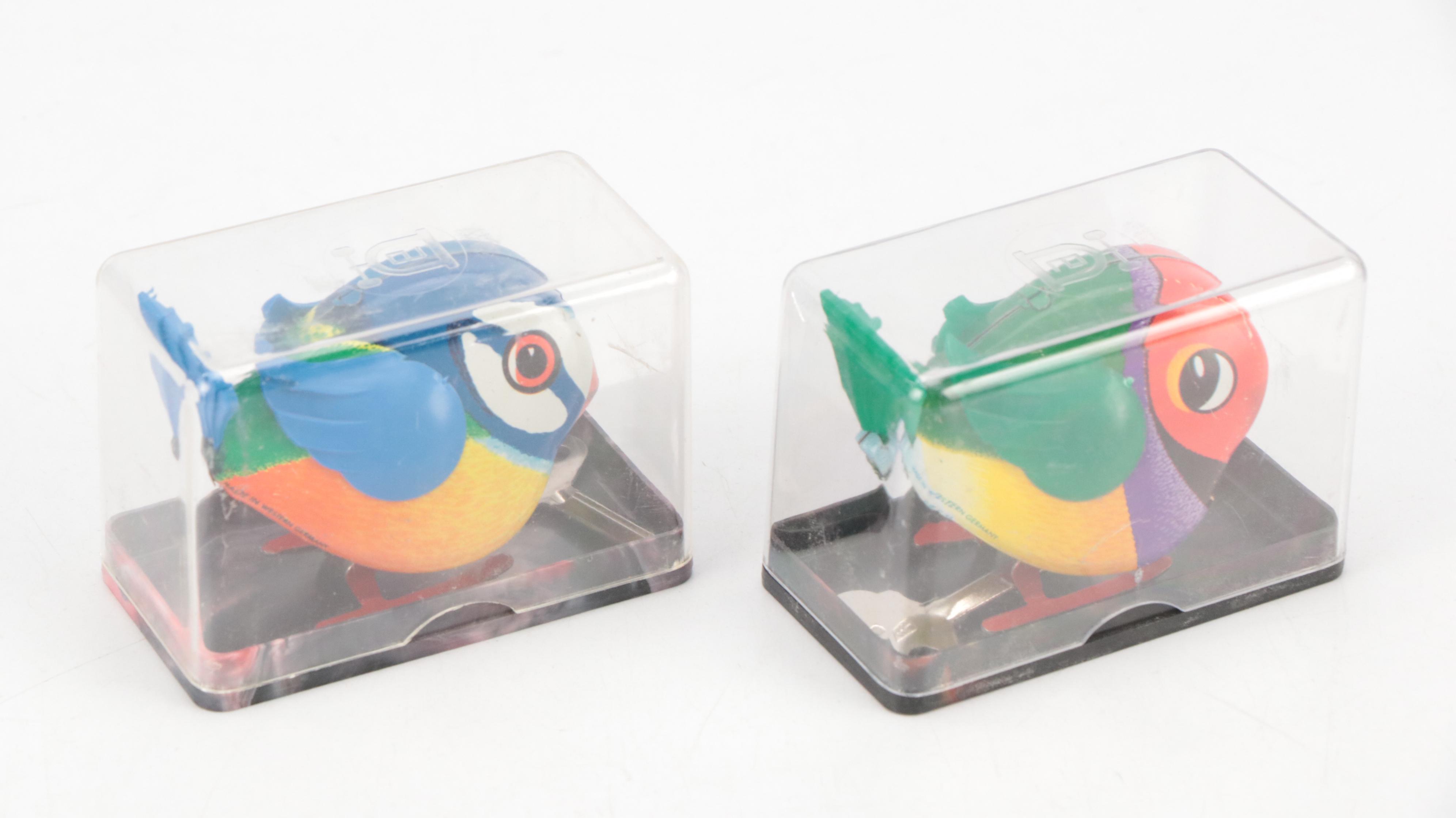 Clockwork Wind-Up Motorcycle with Sidecar and Other Tin Litho Toys, Vintage