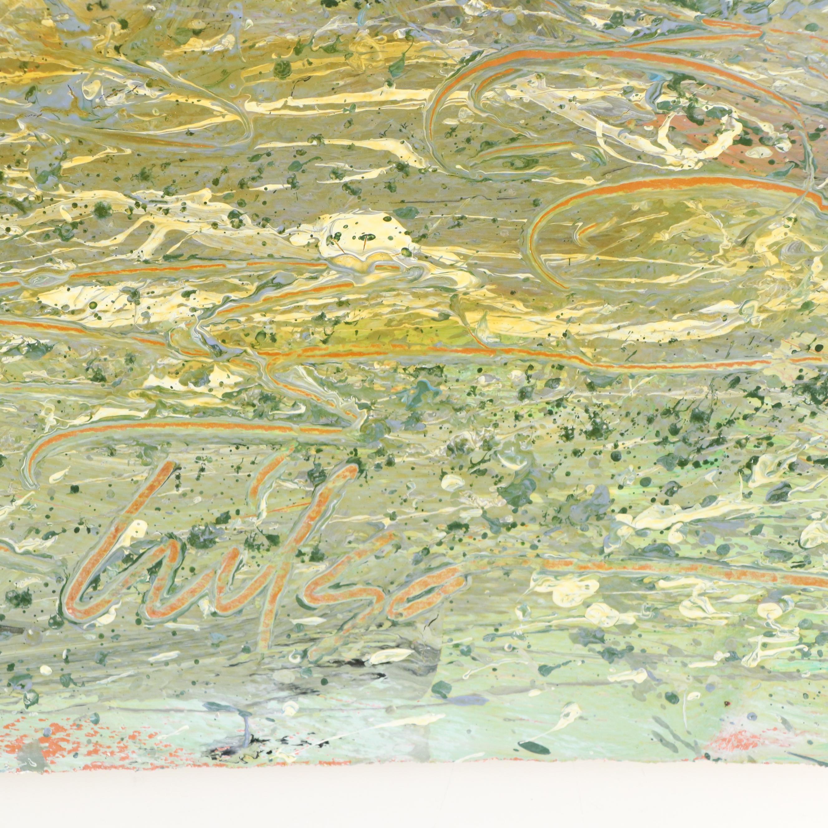 Harry Hilson Modern Seascape Acrylic Painting "Open Sea," Late 20th Century