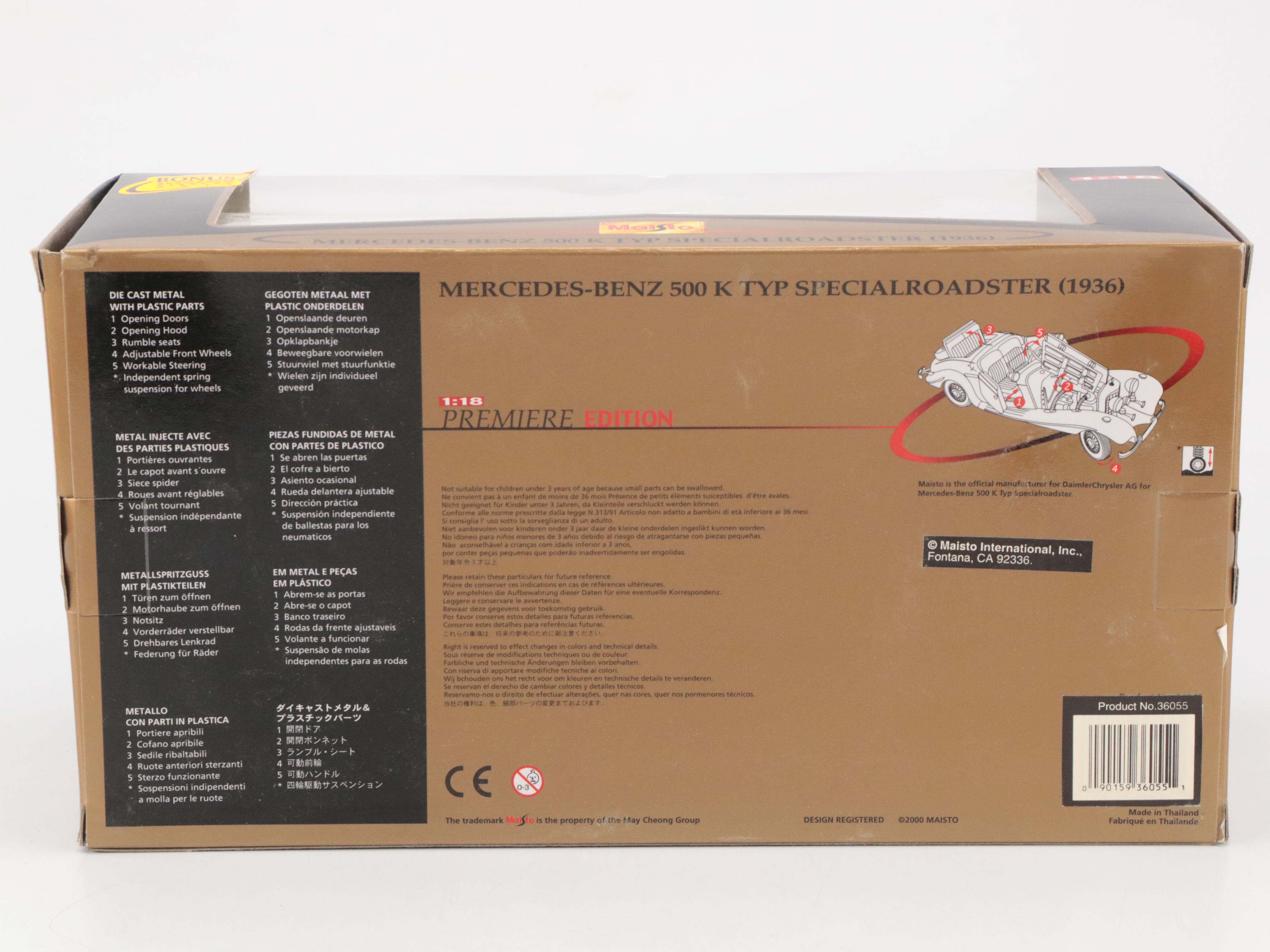 Maisto Model Mercedes-Benz 500 K Special Roadster with Other Diecast Cars