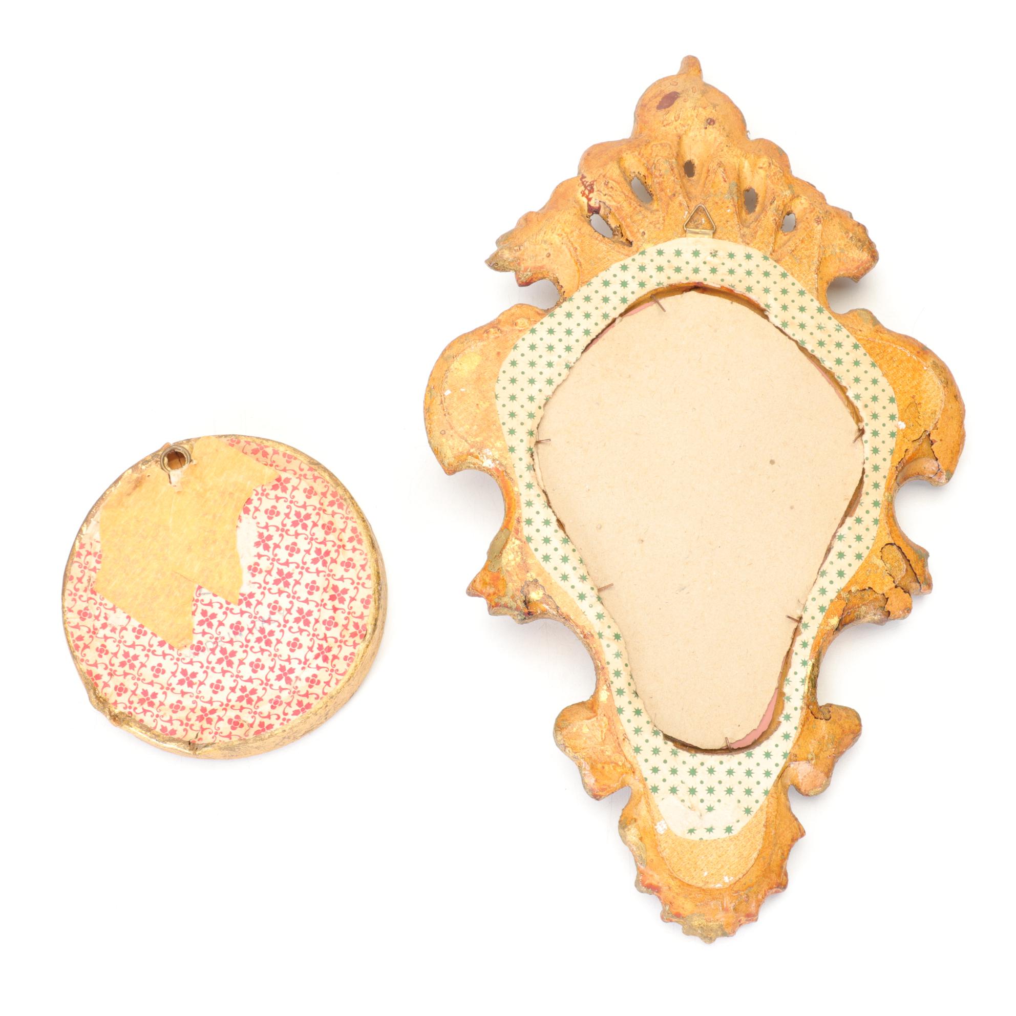 Molded Replica Wall Mirrors, Wall Shelf, and Cherubs, Late 20th Century