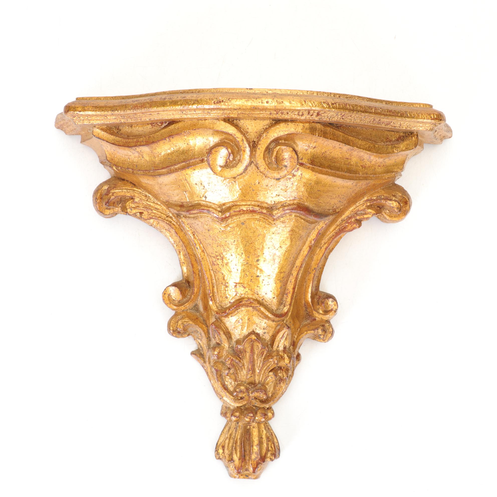 Molded Replica Wall Mirrors, Wall Shelf, and Cherubs, Late 20th Century