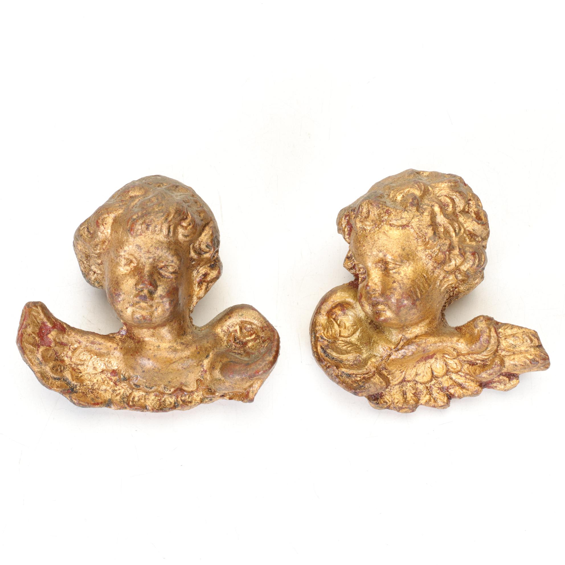 Molded Replica Wall Mirrors, Wall Shelf, and Cherubs, Late 20th Century