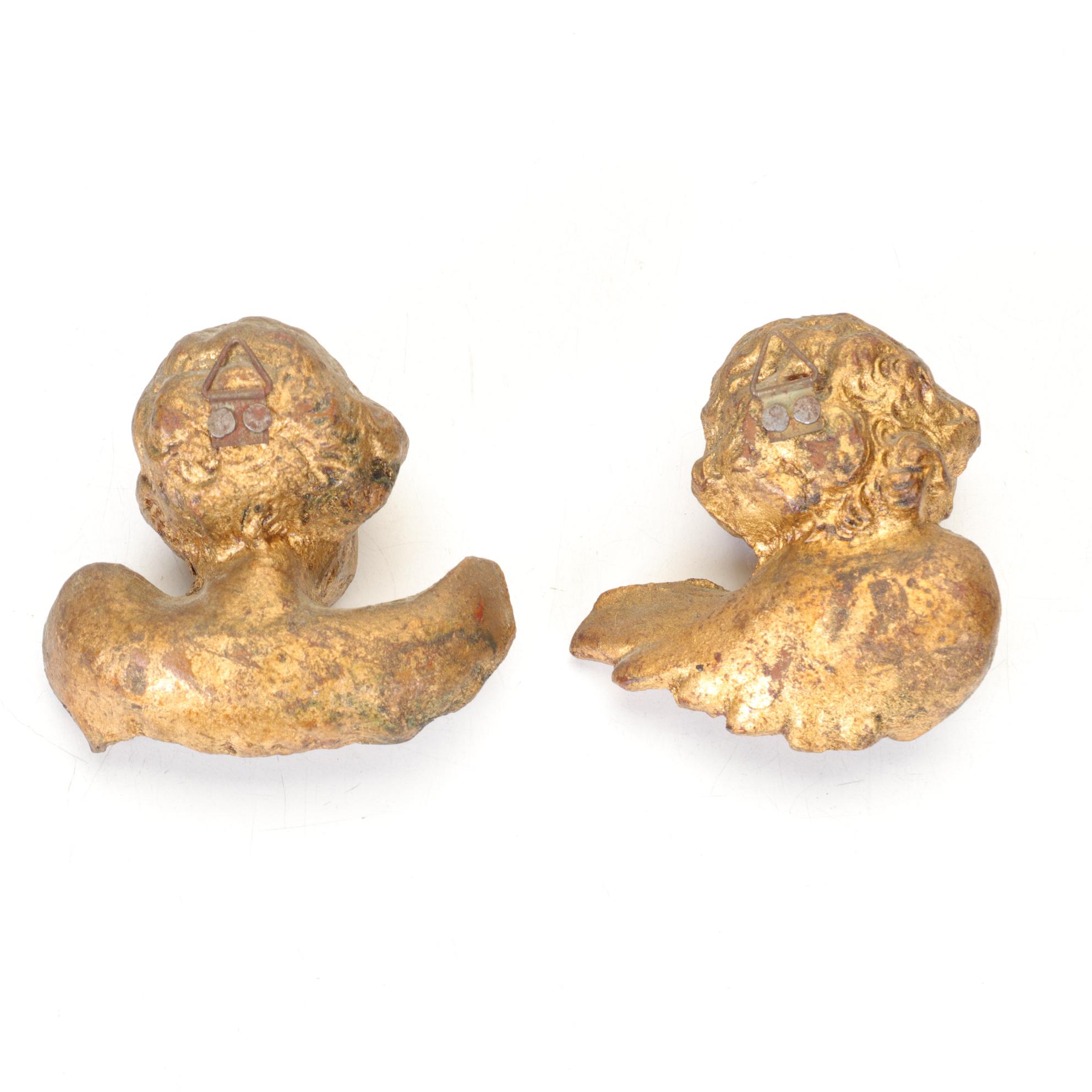 Molded Replica Wall Mirrors, Wall Shelf, and Cherubs, Late 20th Century