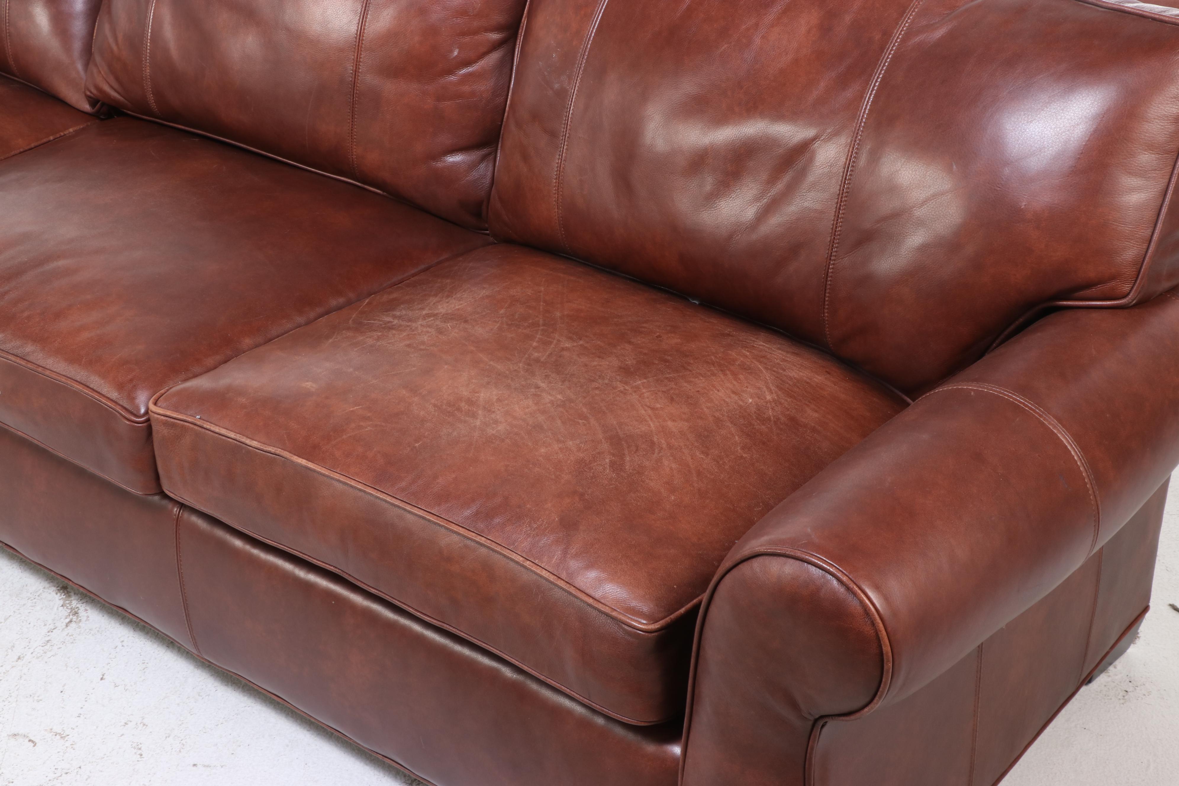 Arhaus Furniture Leather Sectional Sofa