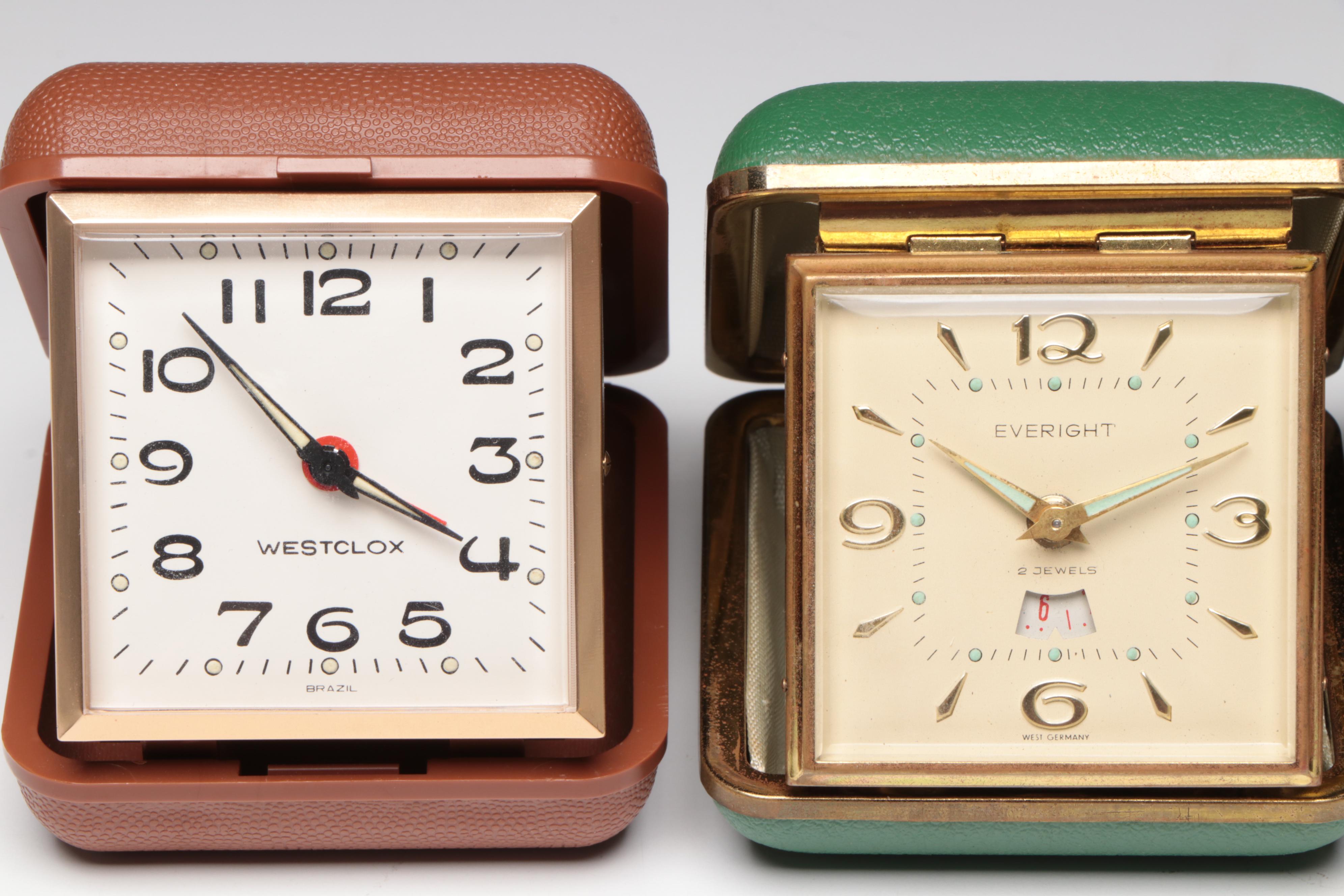 Matthew Norman Carriage Clock with Travel Alarm Clocks and Pocket Watch