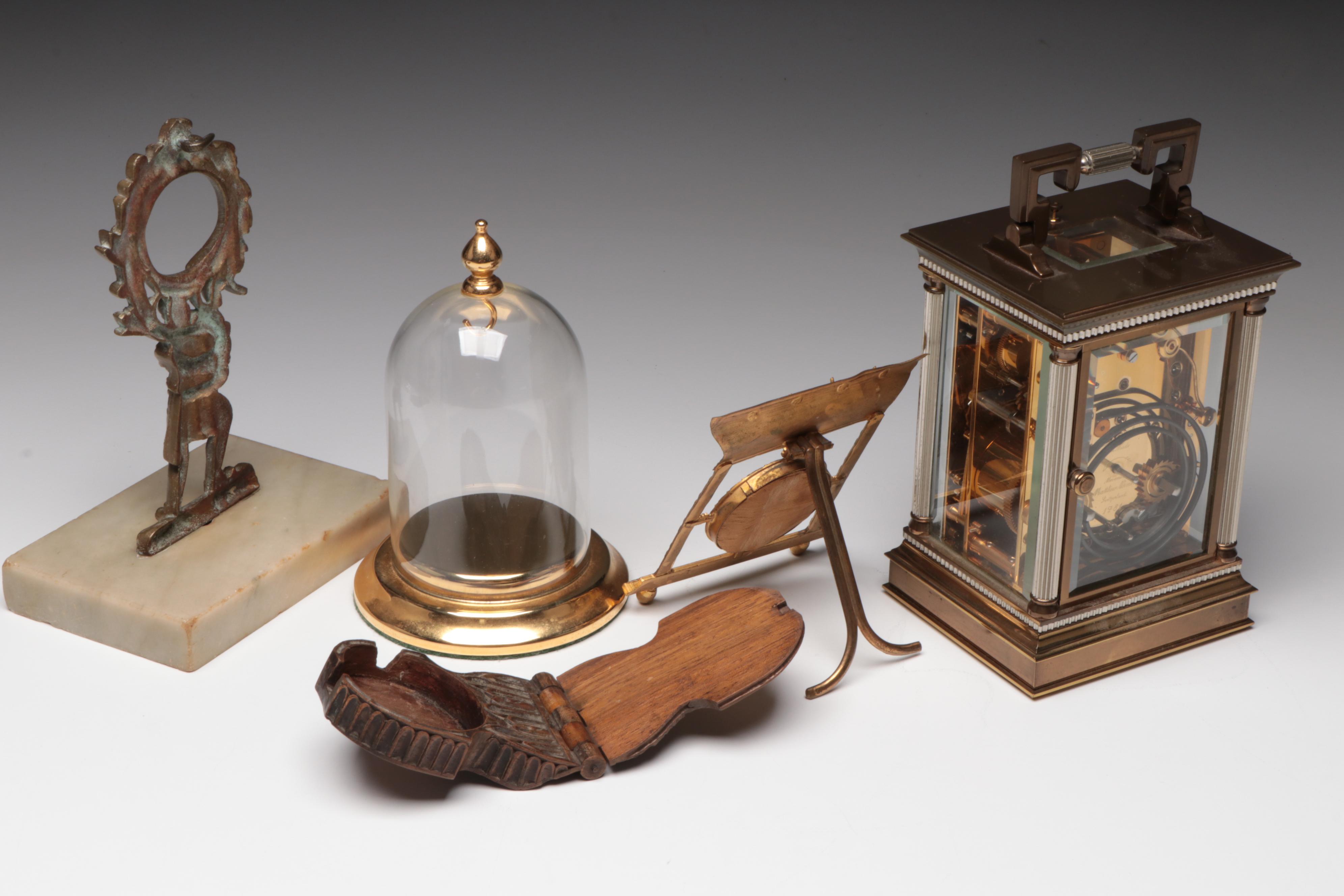 Matthew Norman Carriage Clock with Travel Alarm Clocks and Pocket Watch