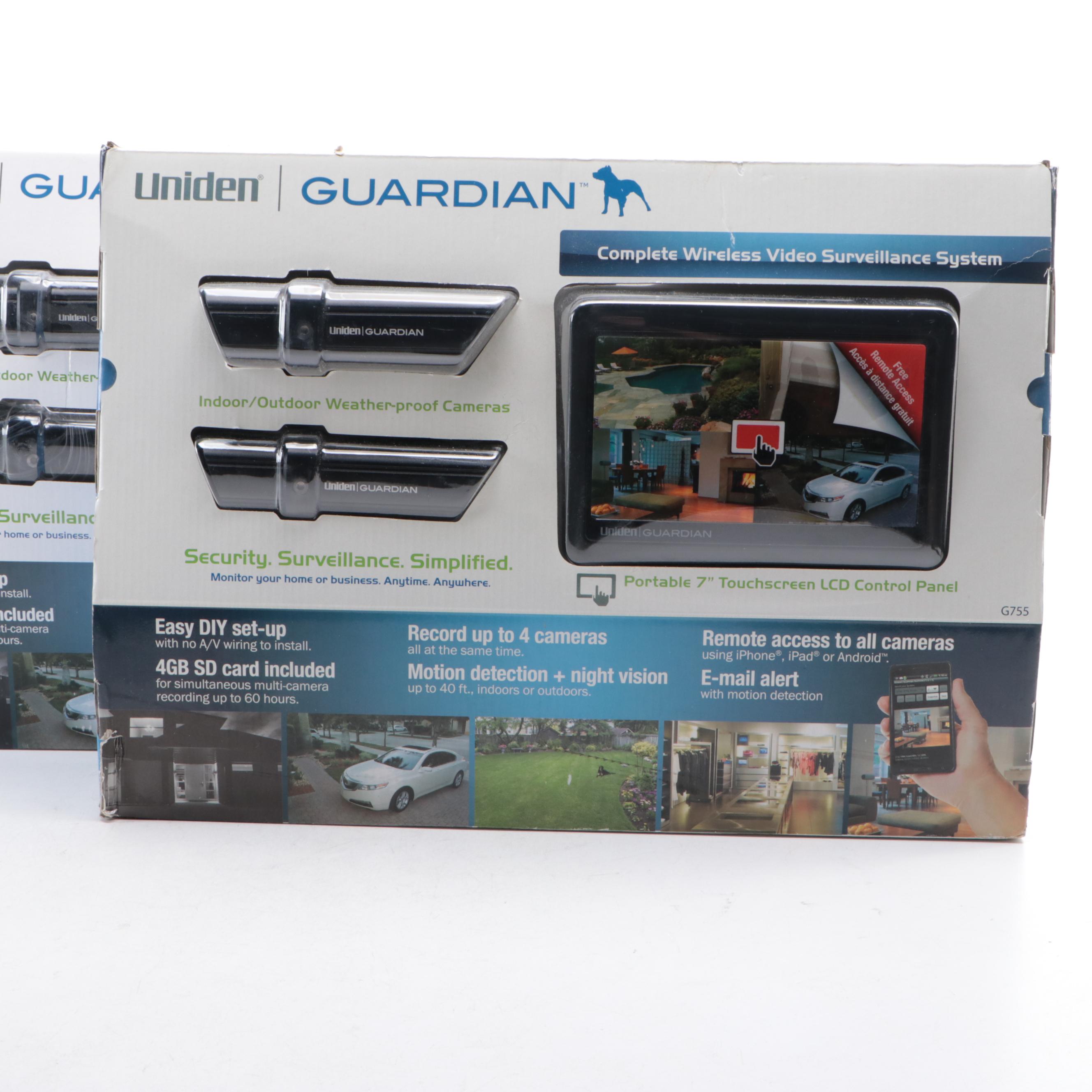 Uniden Guardian Weatherproof Wireless Surveillance Cameras with LCD Screens