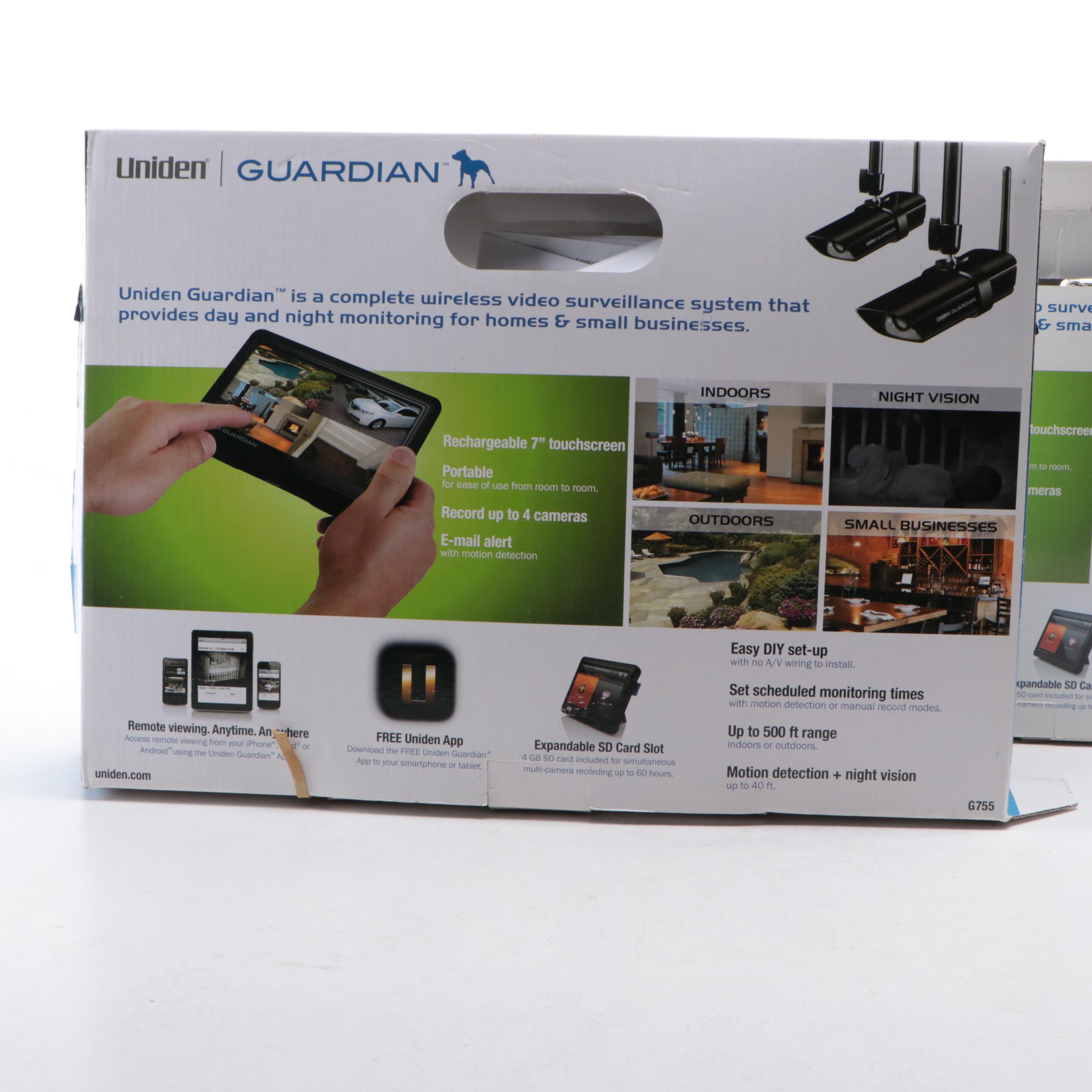 Uniden Guardian Weatherproof Wireless Surveillance Cameras with LCD Screens