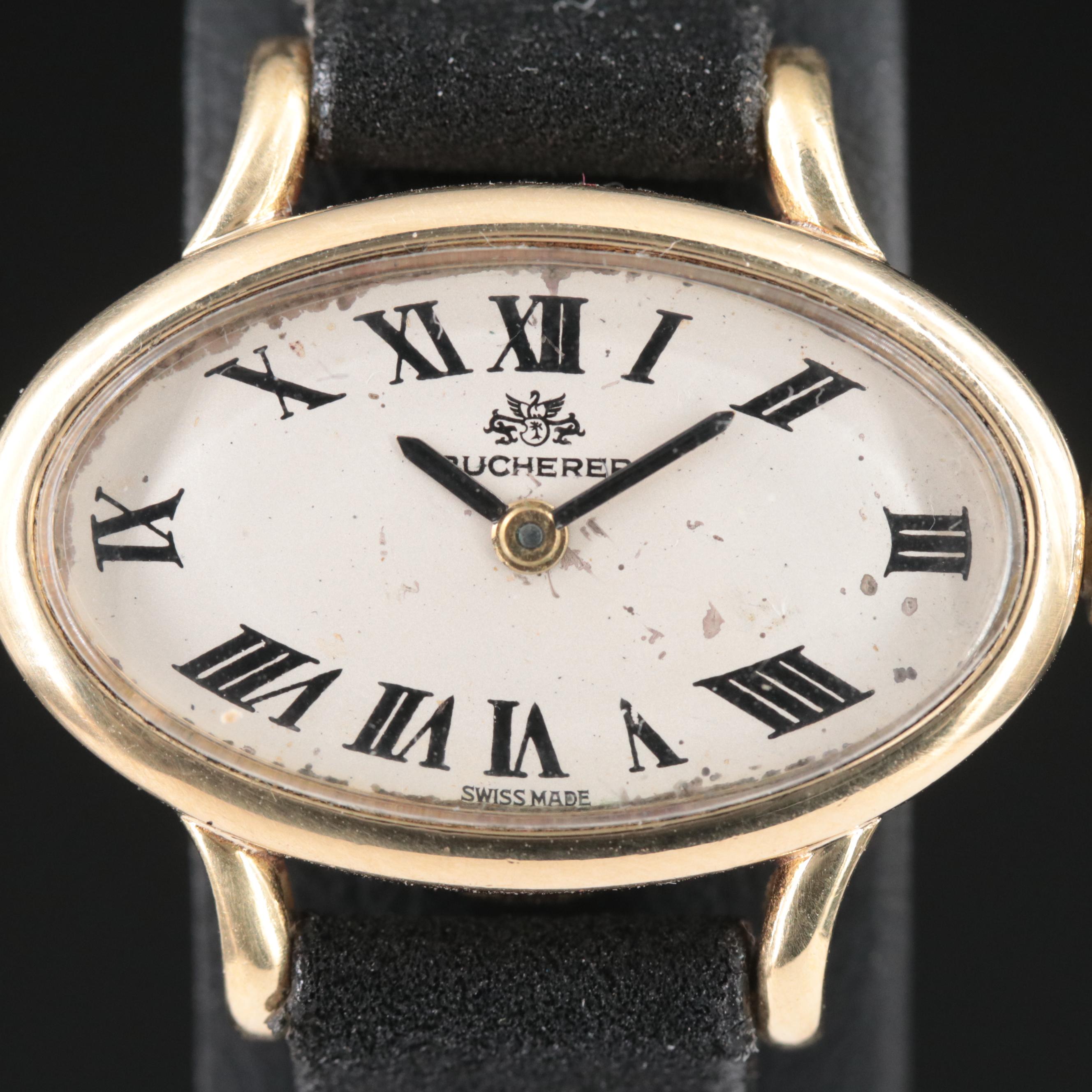 Vintage 18K Bucherer Swiss Stem Wind Watch