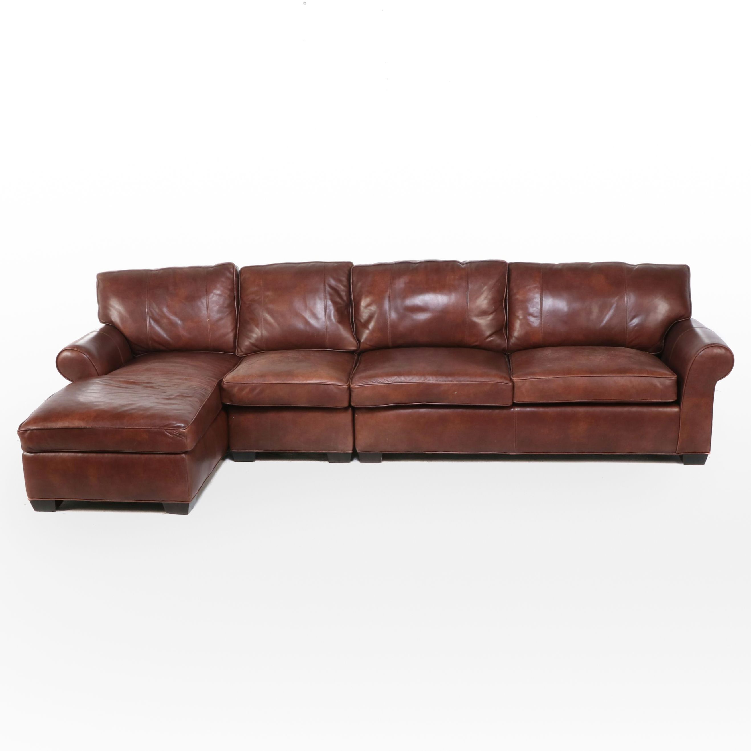 Arhaus Furniture Leather Sectional Sofa