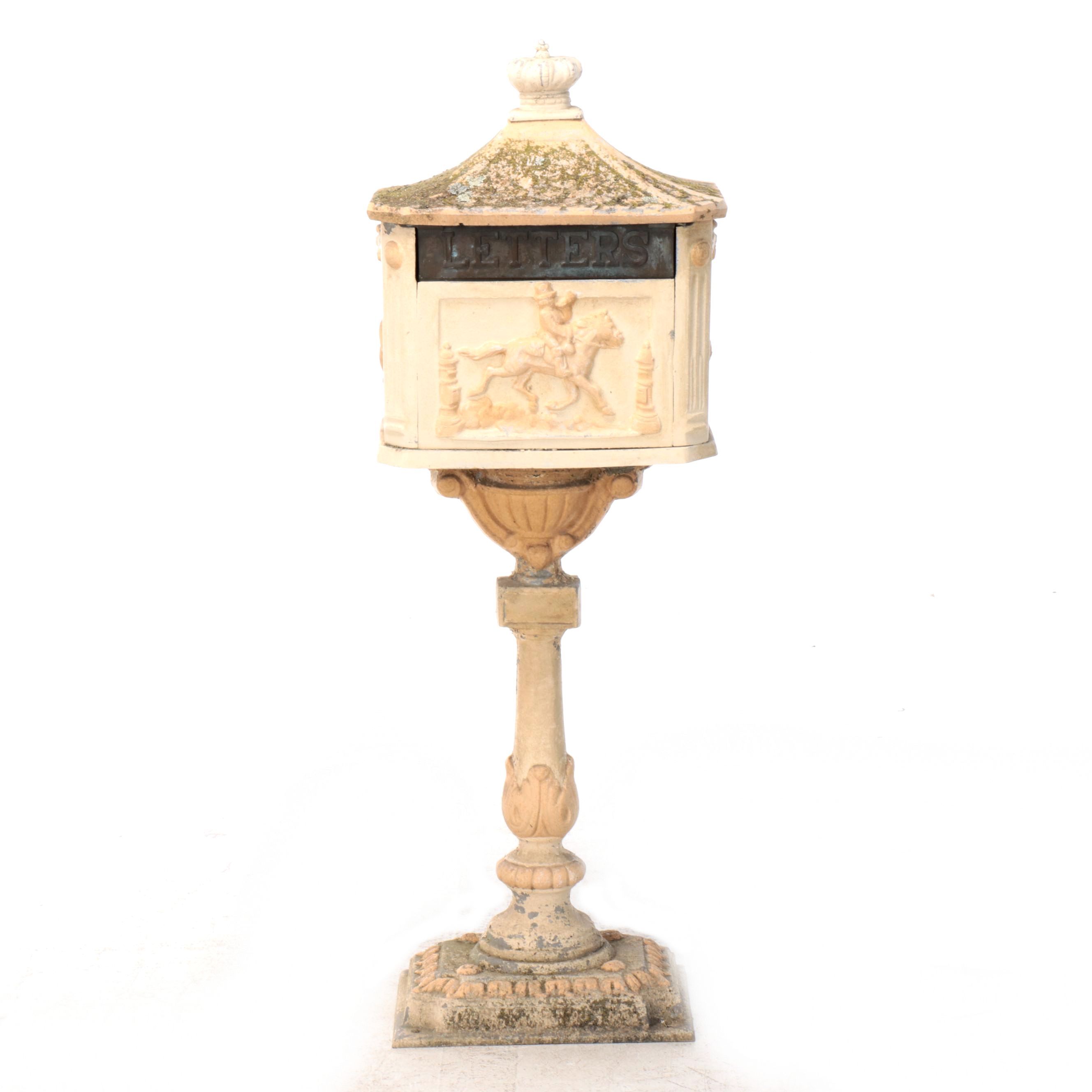Neoclassical Style Cast Metal Mailbox, 20th Century