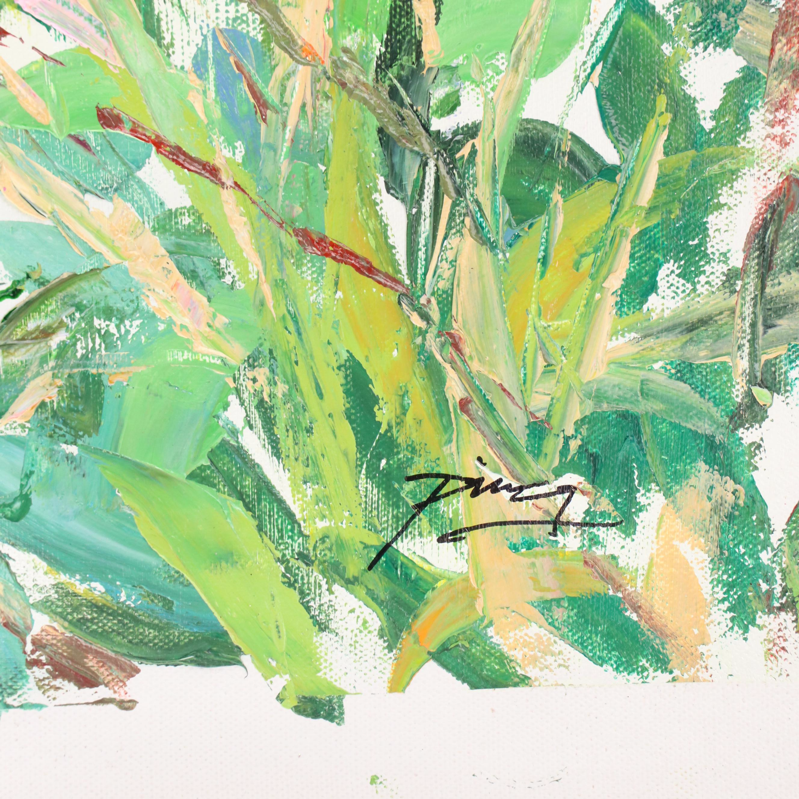 Ping Floral Oil Painting, 21st Century