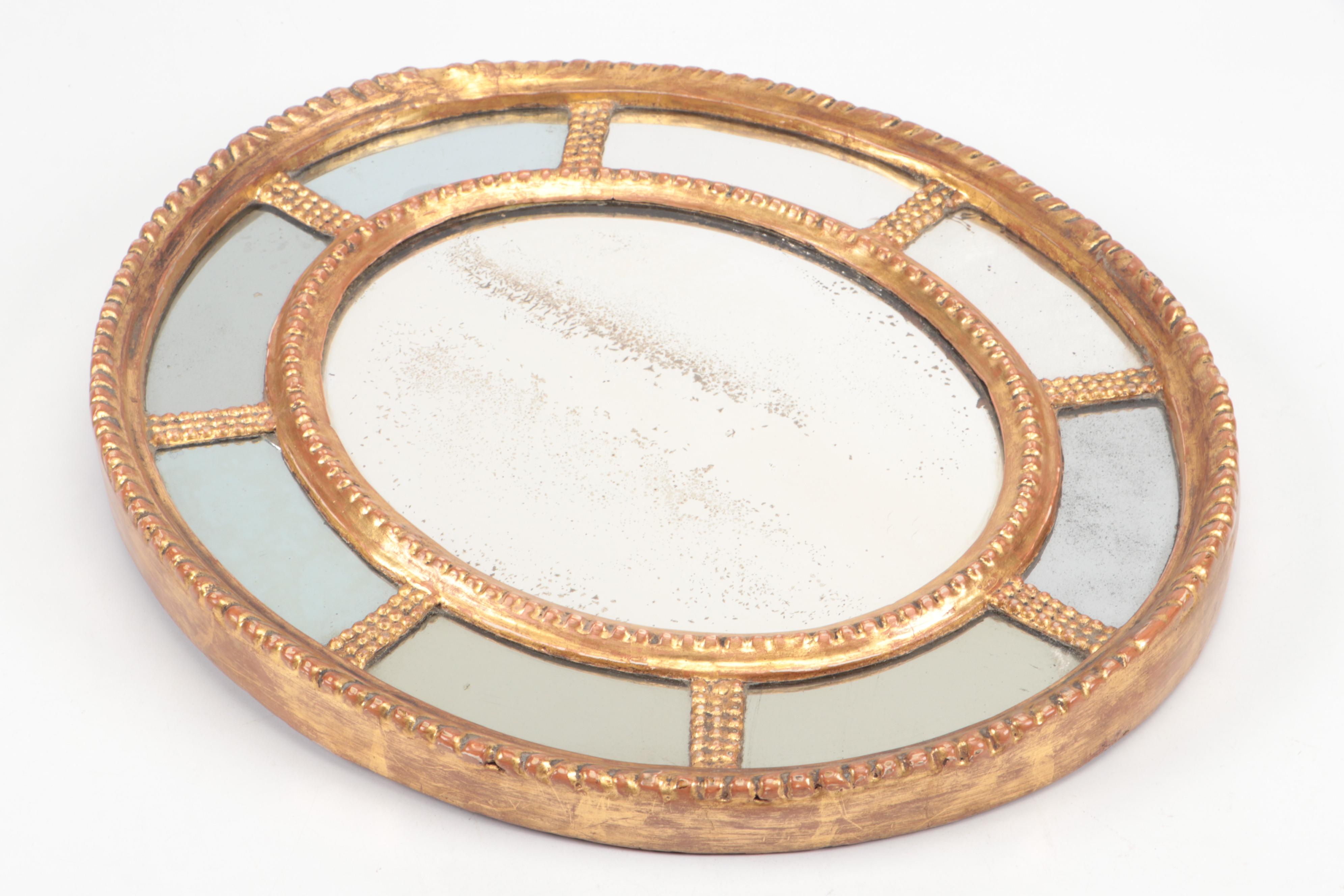 Adams Style Giltwood Oval Wall Mirror, Early 19th Century