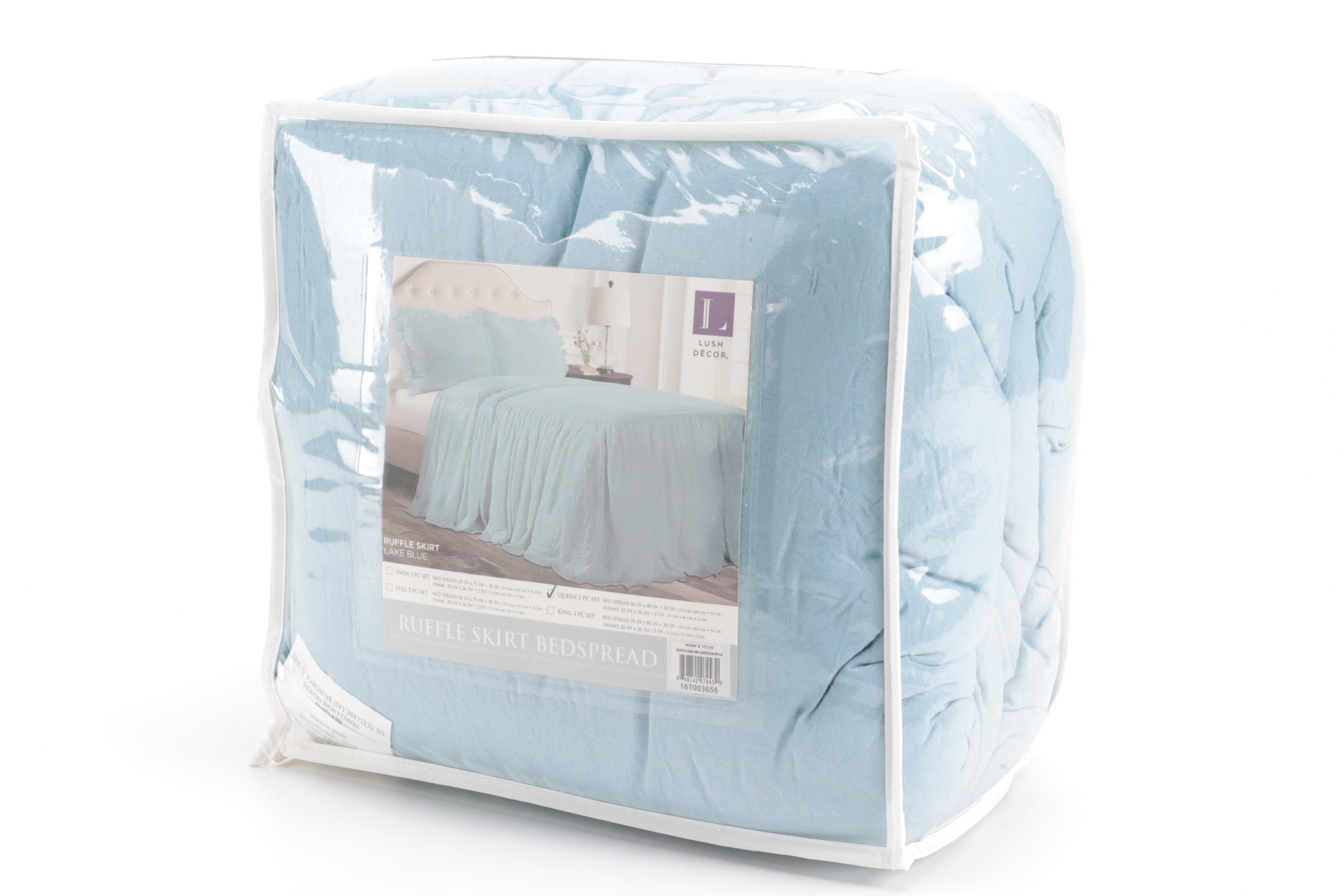 Devi Designs Pillow with Lush Décor Queen Ruffle Skirt Bedspread and More