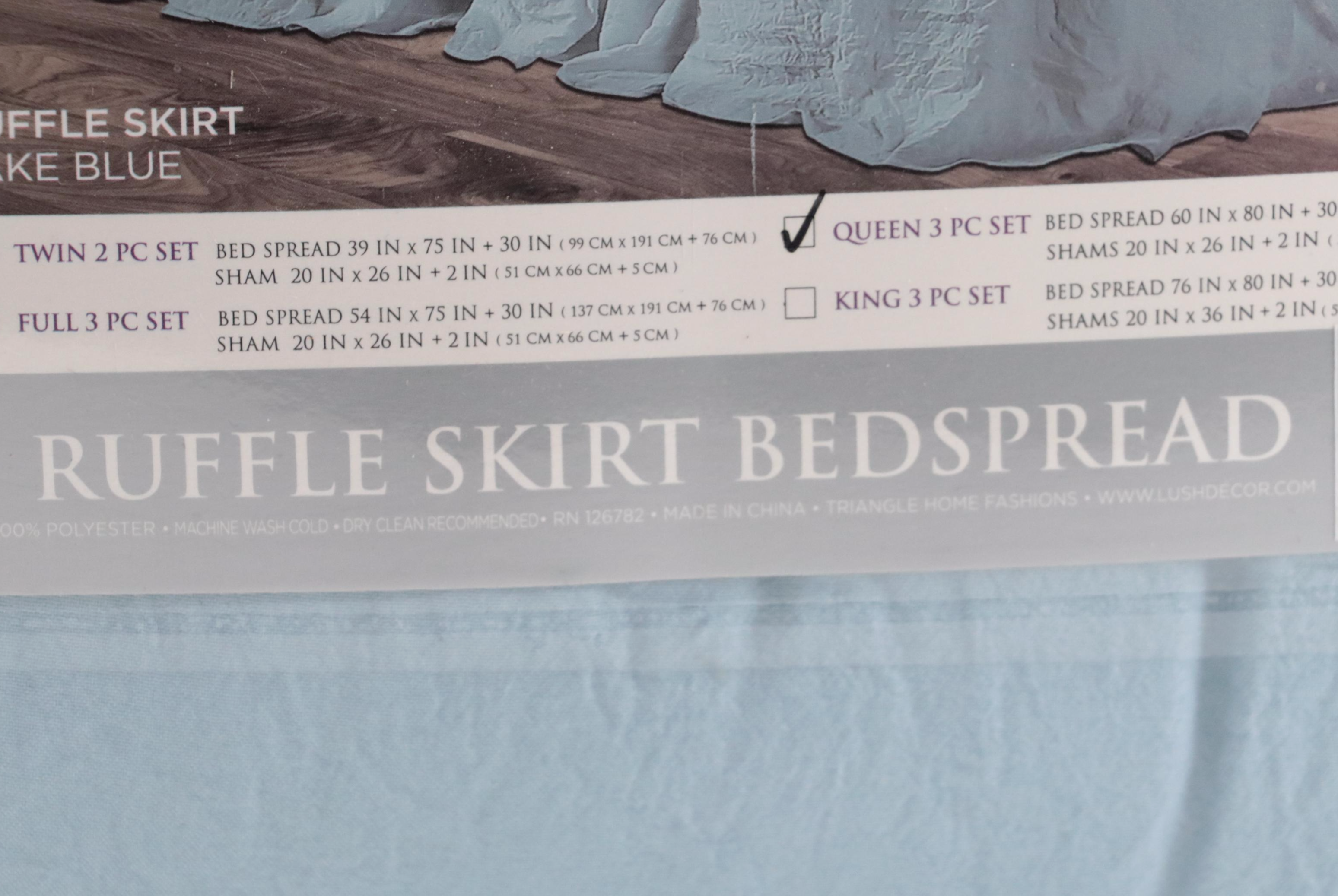 Devi Designs Pillow with Lush Décor Queen Ruffle Skirt Bedspread and More