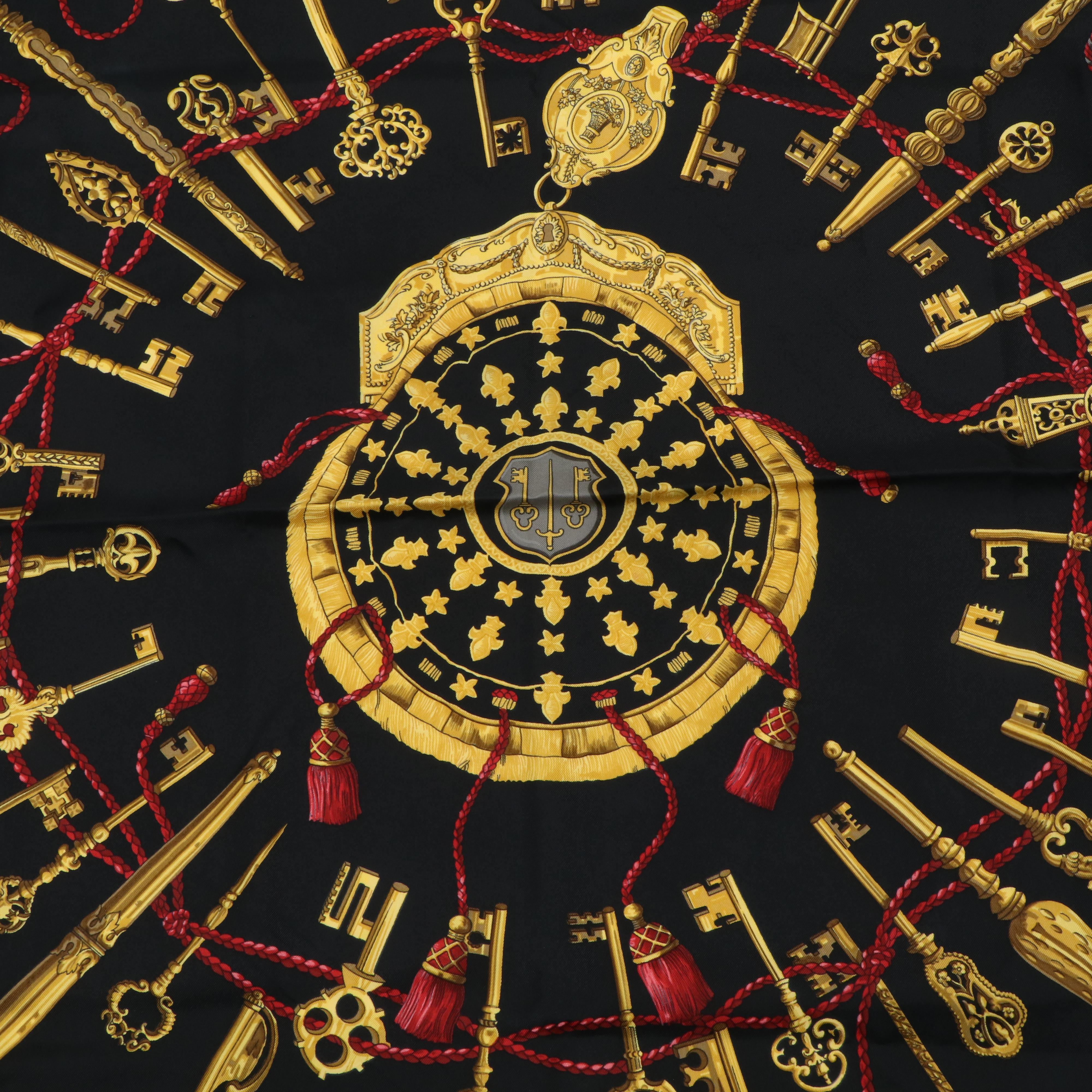 Hermès "Les Cles" Silk Twill Scarf