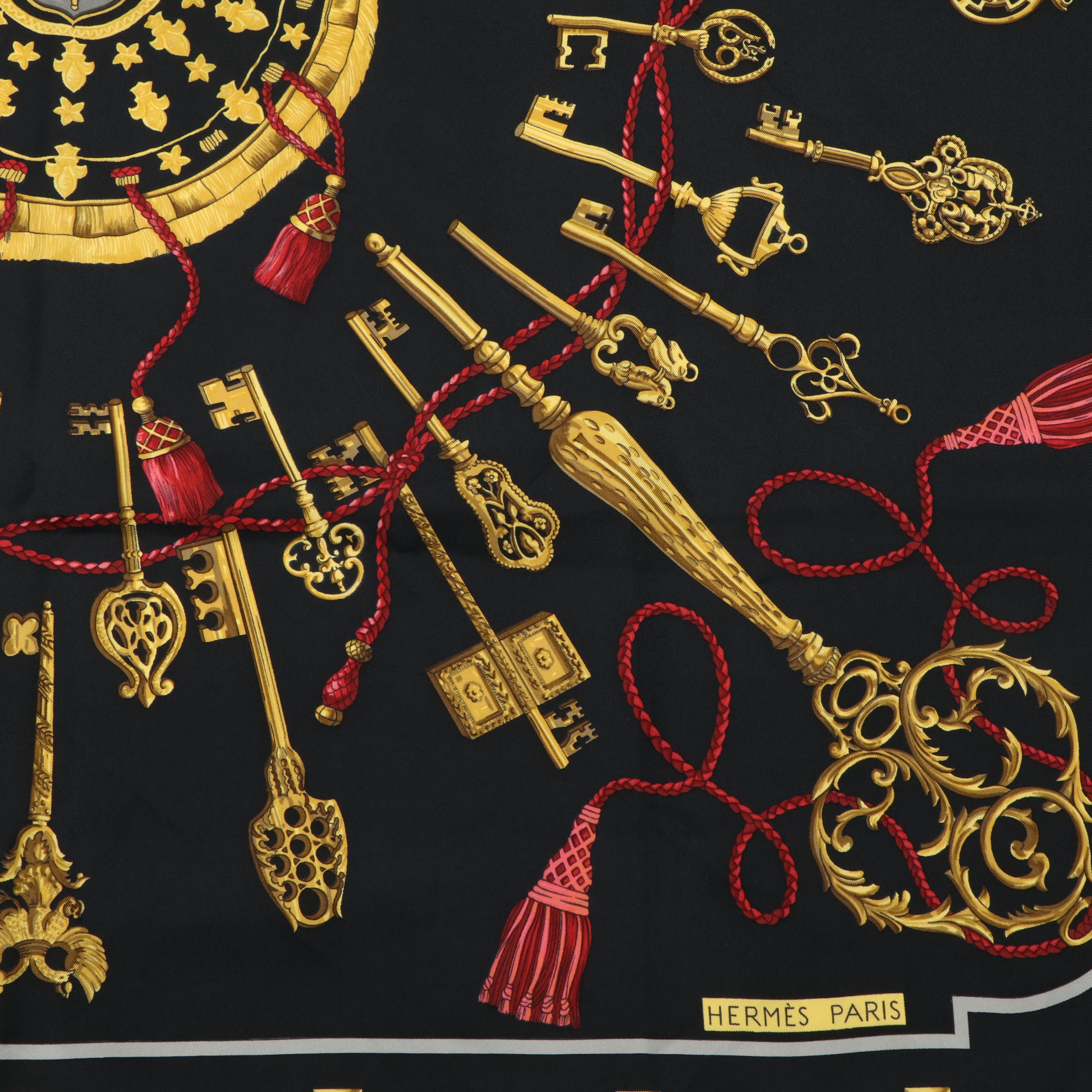 Hermès "Les Cles" Silk Twill Scarf