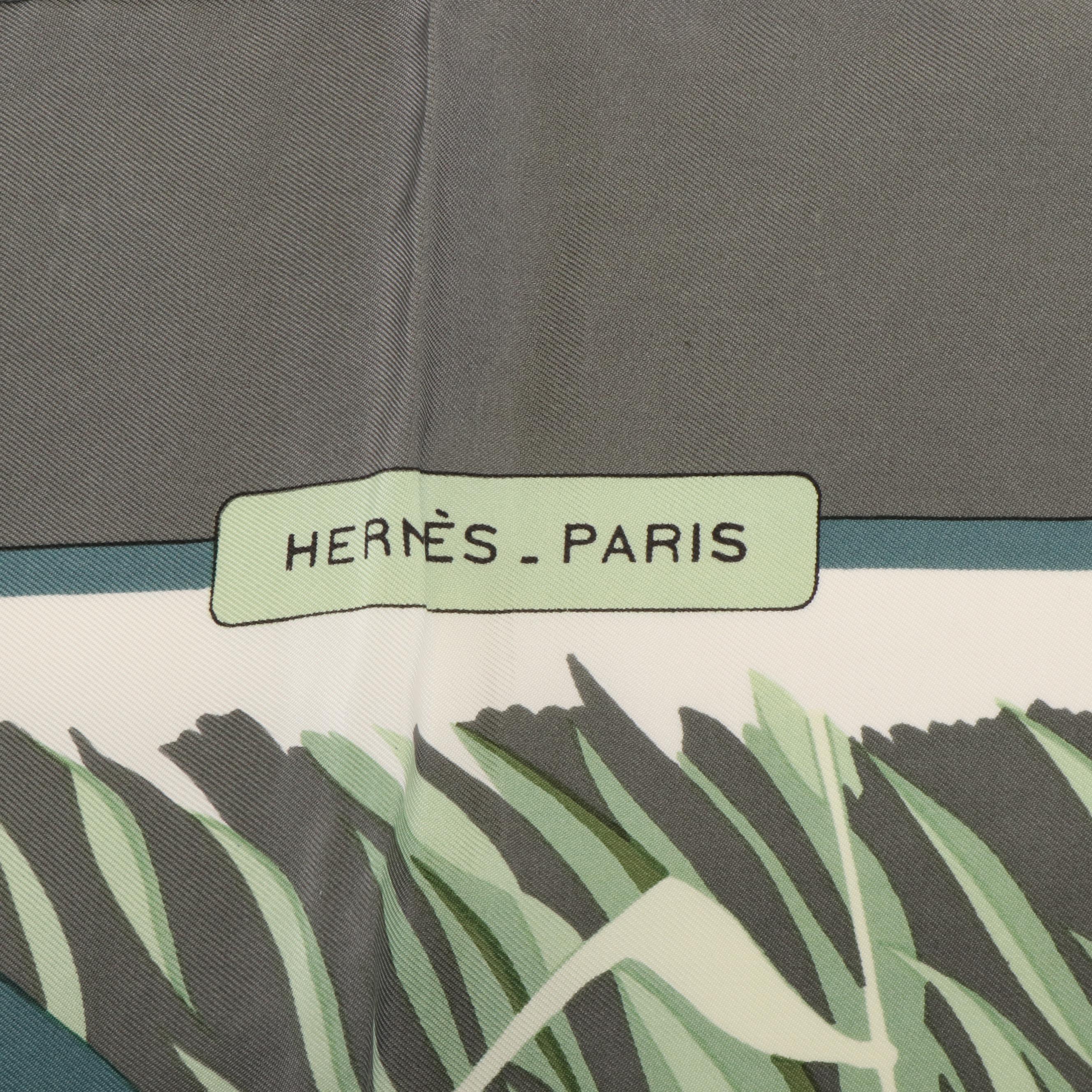 Hermès "Cols - Verts" Silk Twill Scarf