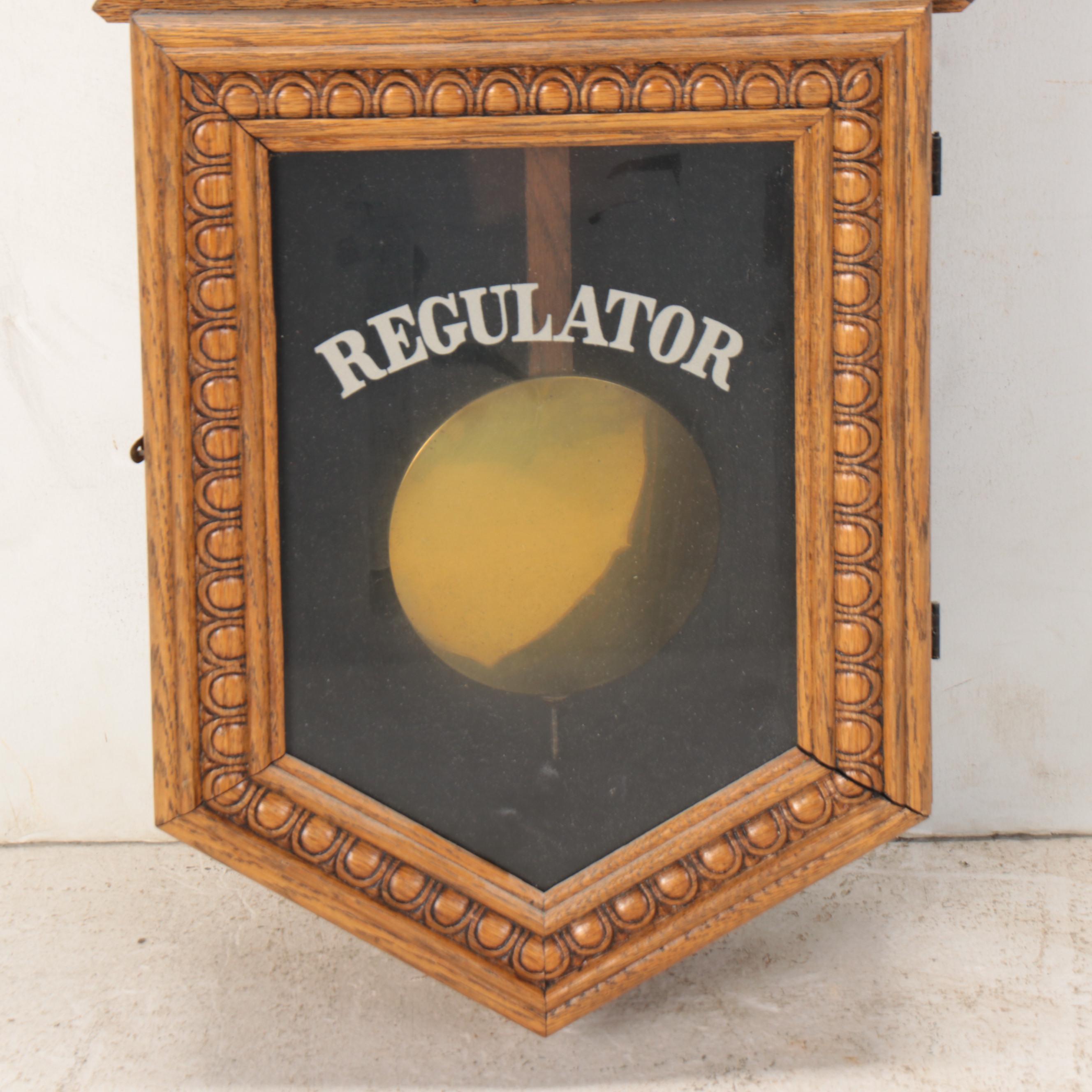 Wm. L. Gilbert Oak "Consort" Regulator Wall Clock, Late 19th/Early 20th Century