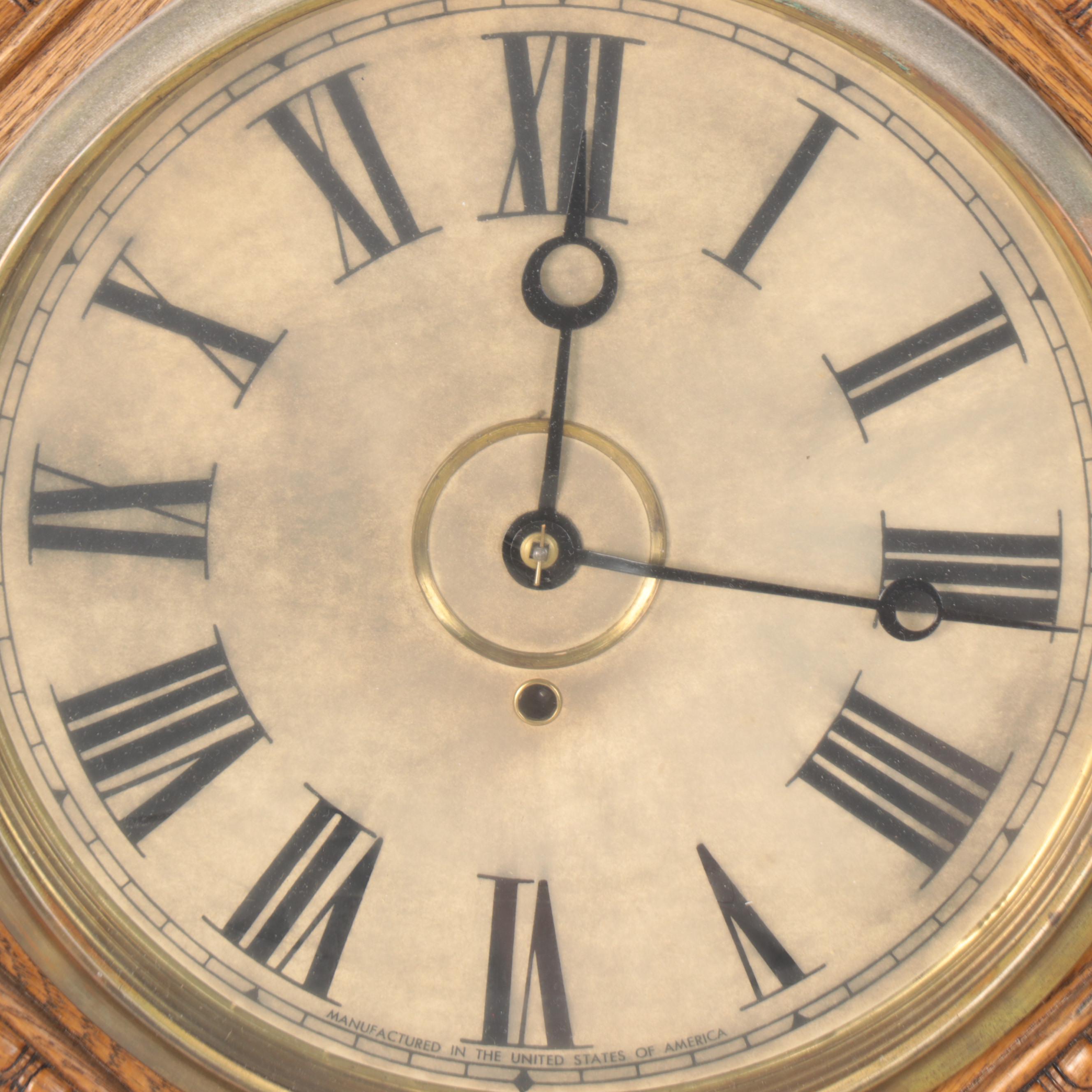 Wm. L. Gilbert Oak "Consort" Regulator Wall Clock, Late 19th/Early 20th Century