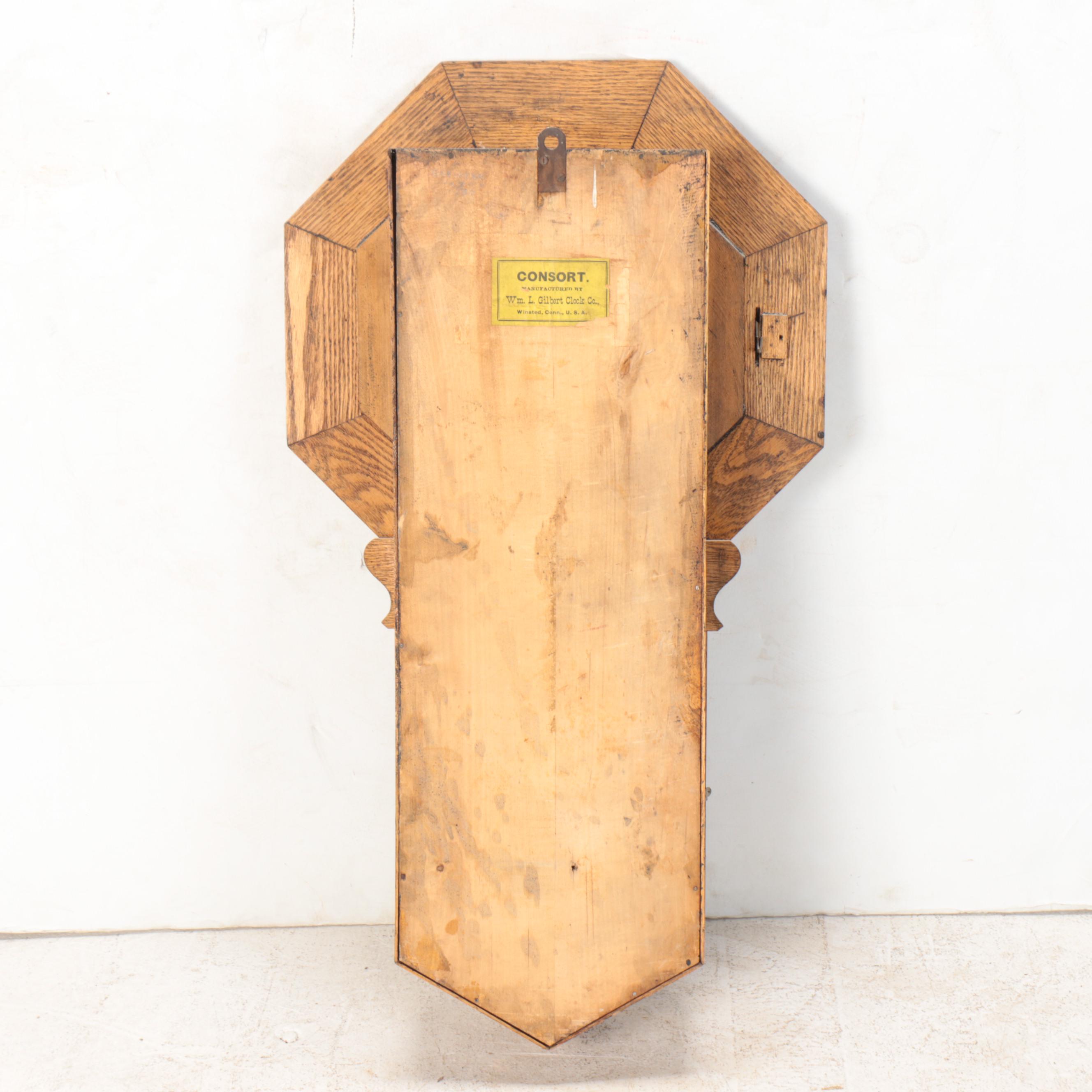 Wm. L. Gilbert Oak "Consort" Regulator Wall Clock, Late 19th/Early 20th Century
