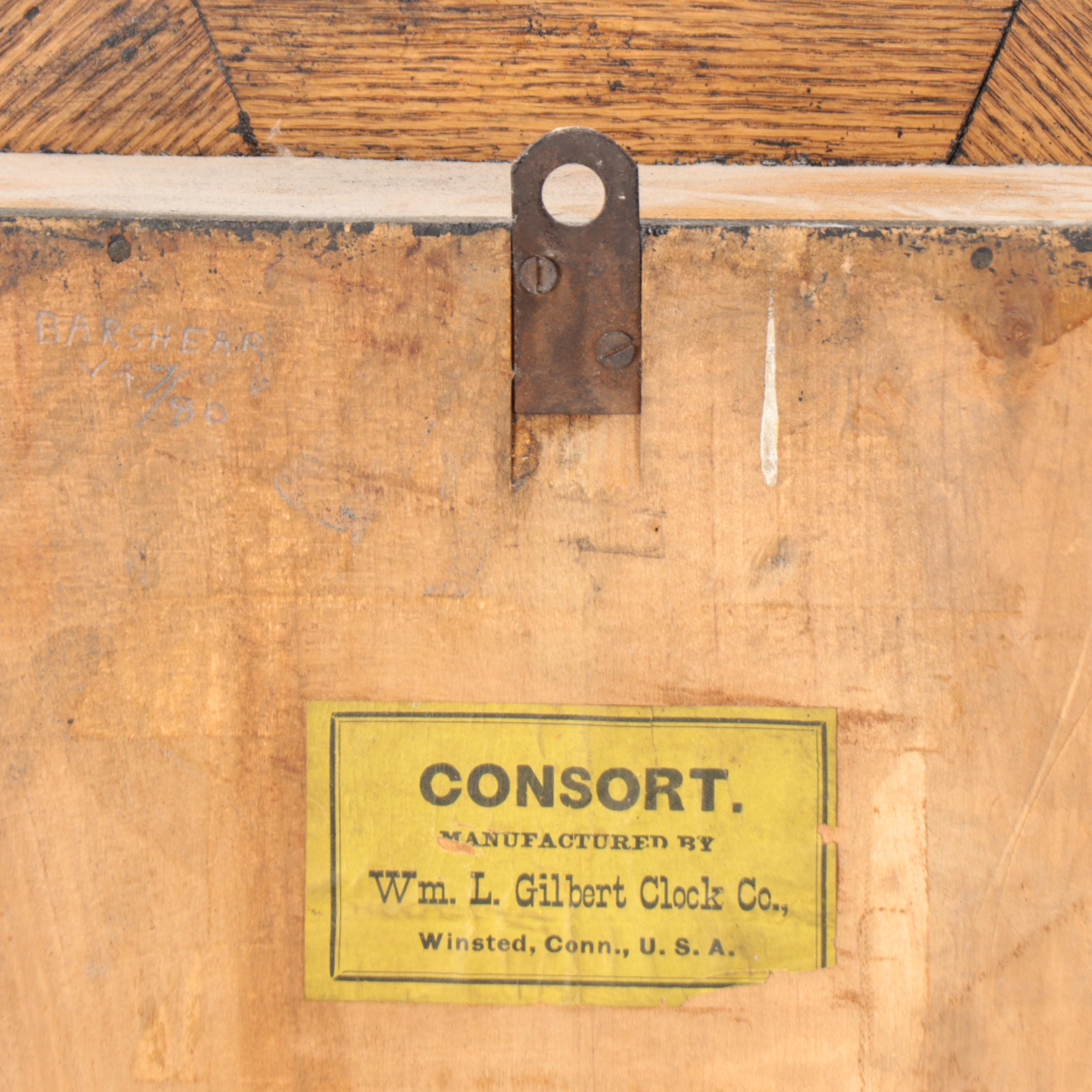 Wm. L. Gilbert Oak "Consort" Regulator Wall Clock, Late 19th/Early 20th Century